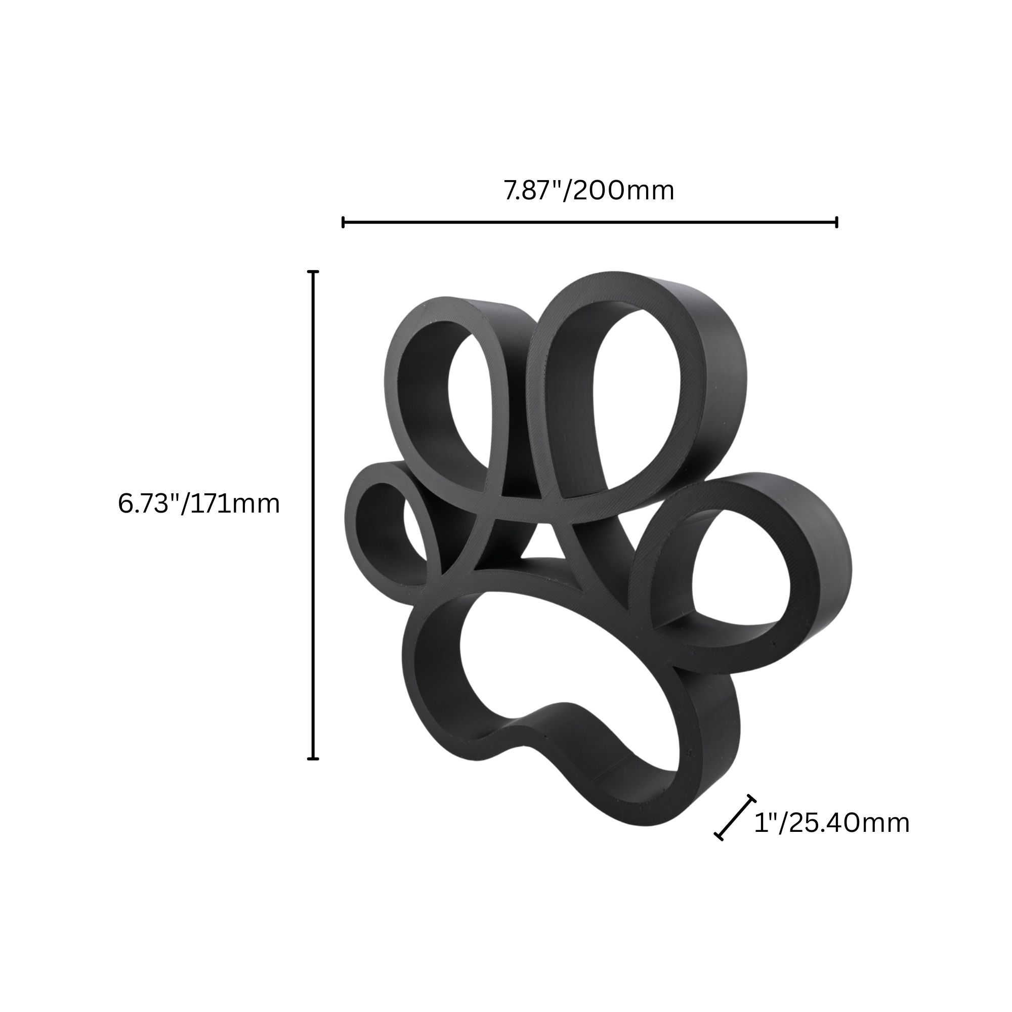 Curly Cat Paw — dimension