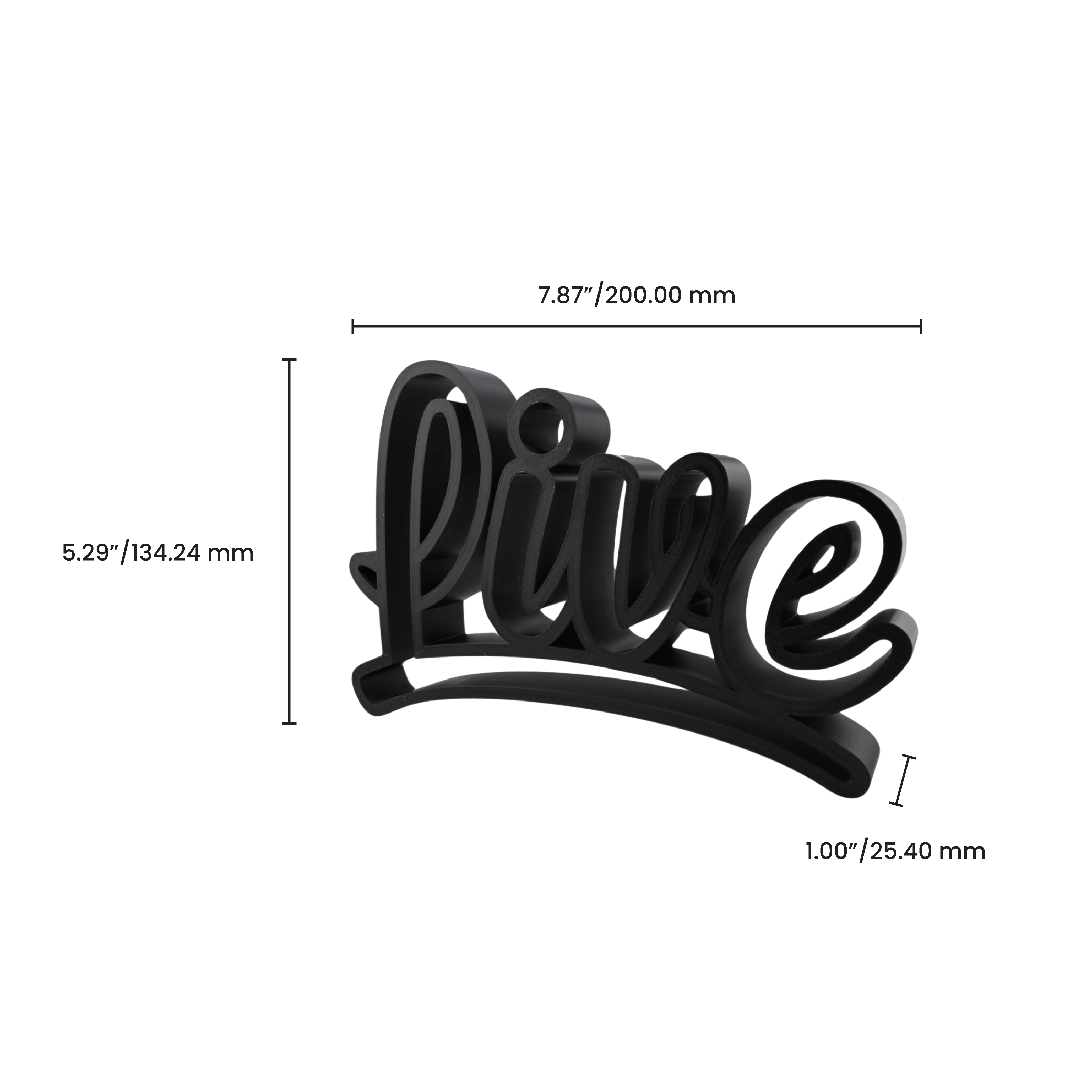 Live Curved Script Style — dimension
