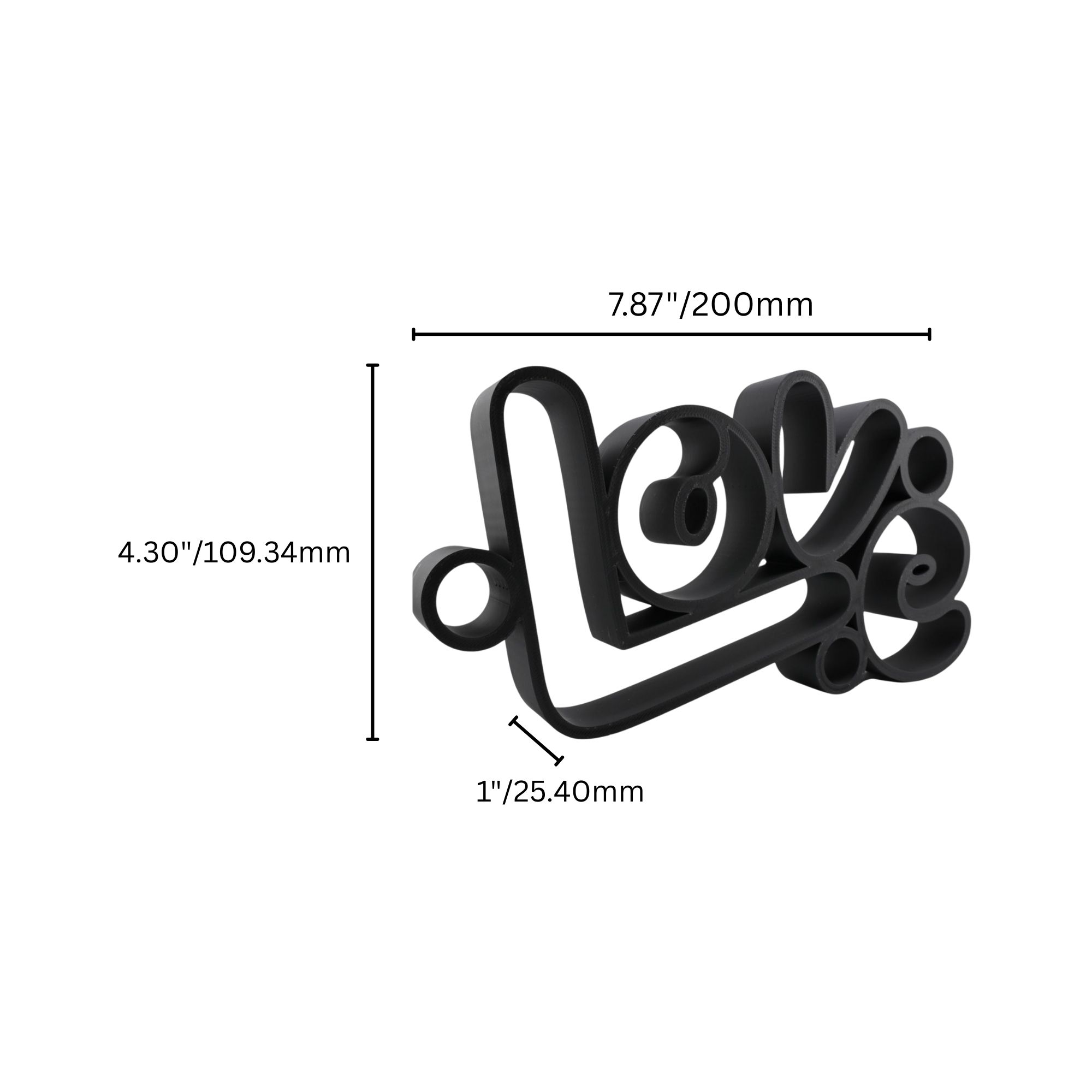 Love Bubble Letters — dimension