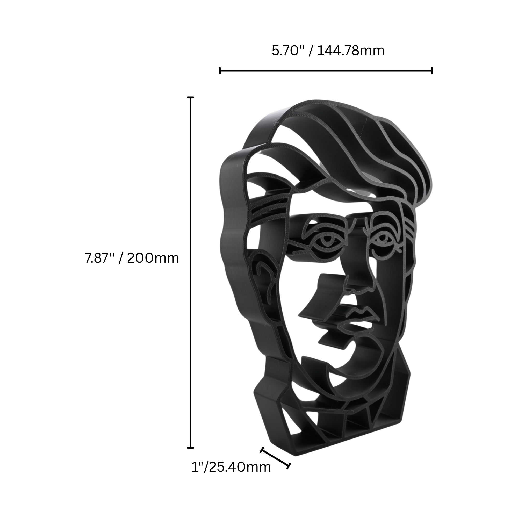 Donald Trump 45th & 47th President Face Silhouette — dimension