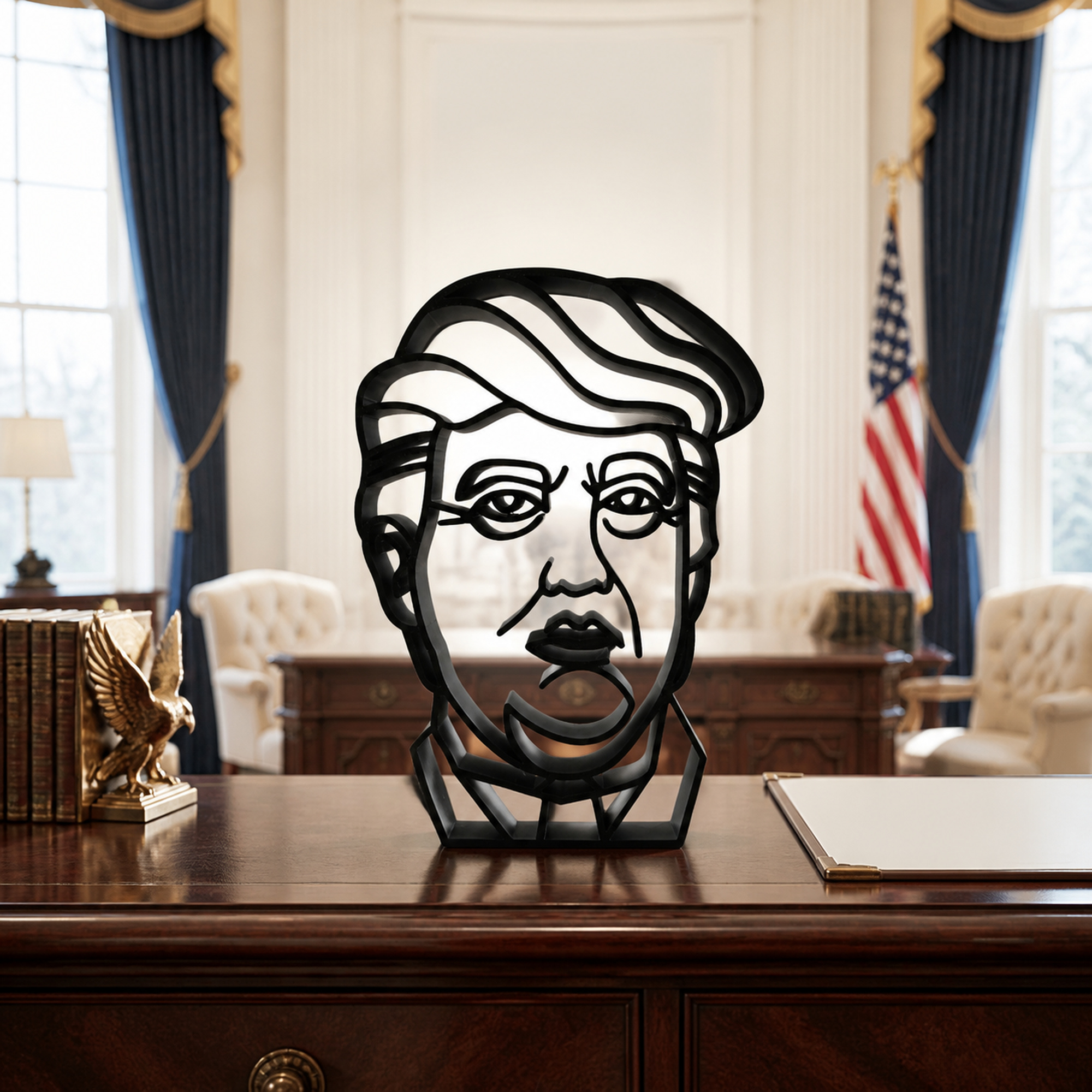 Donald Trump 45th & 47th President Face Silhouette — lifestyle