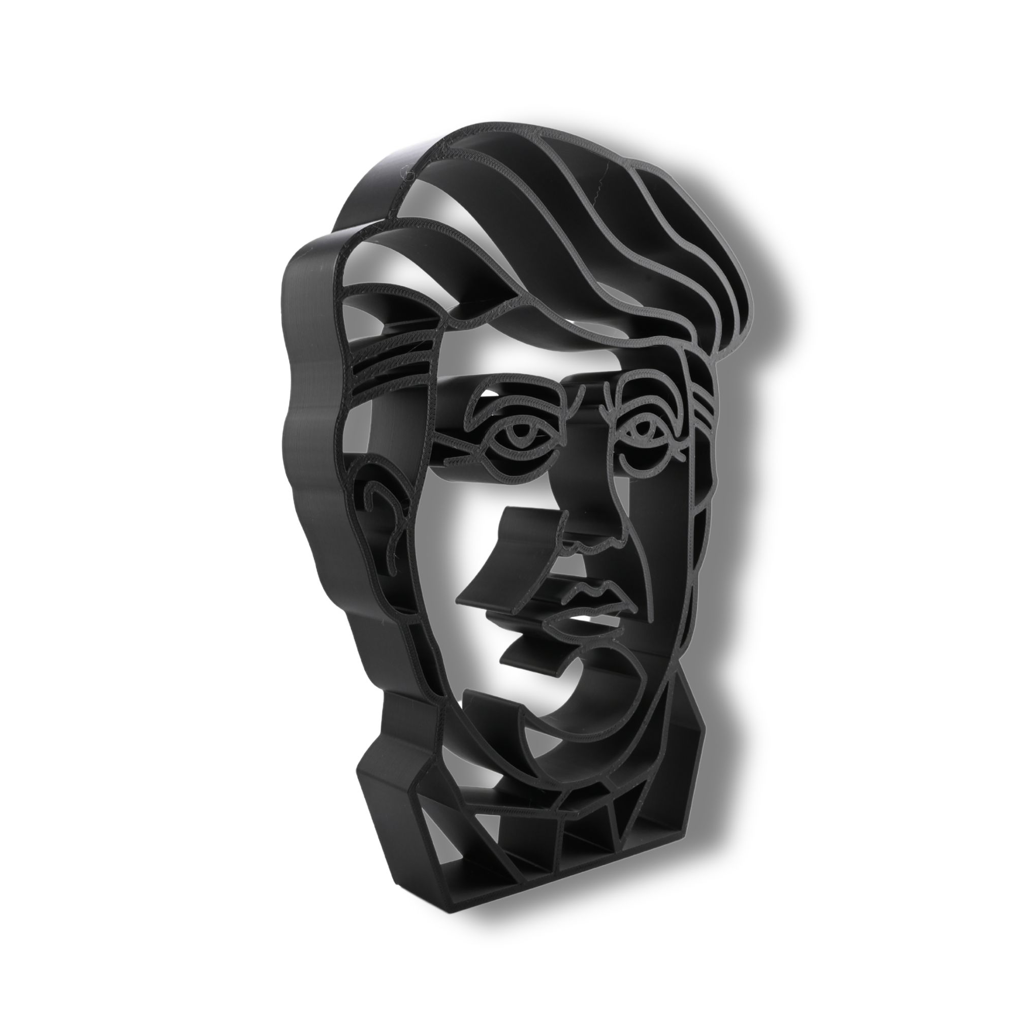 Donald Trump 45th & 47th President Face Silhouette — three quarter