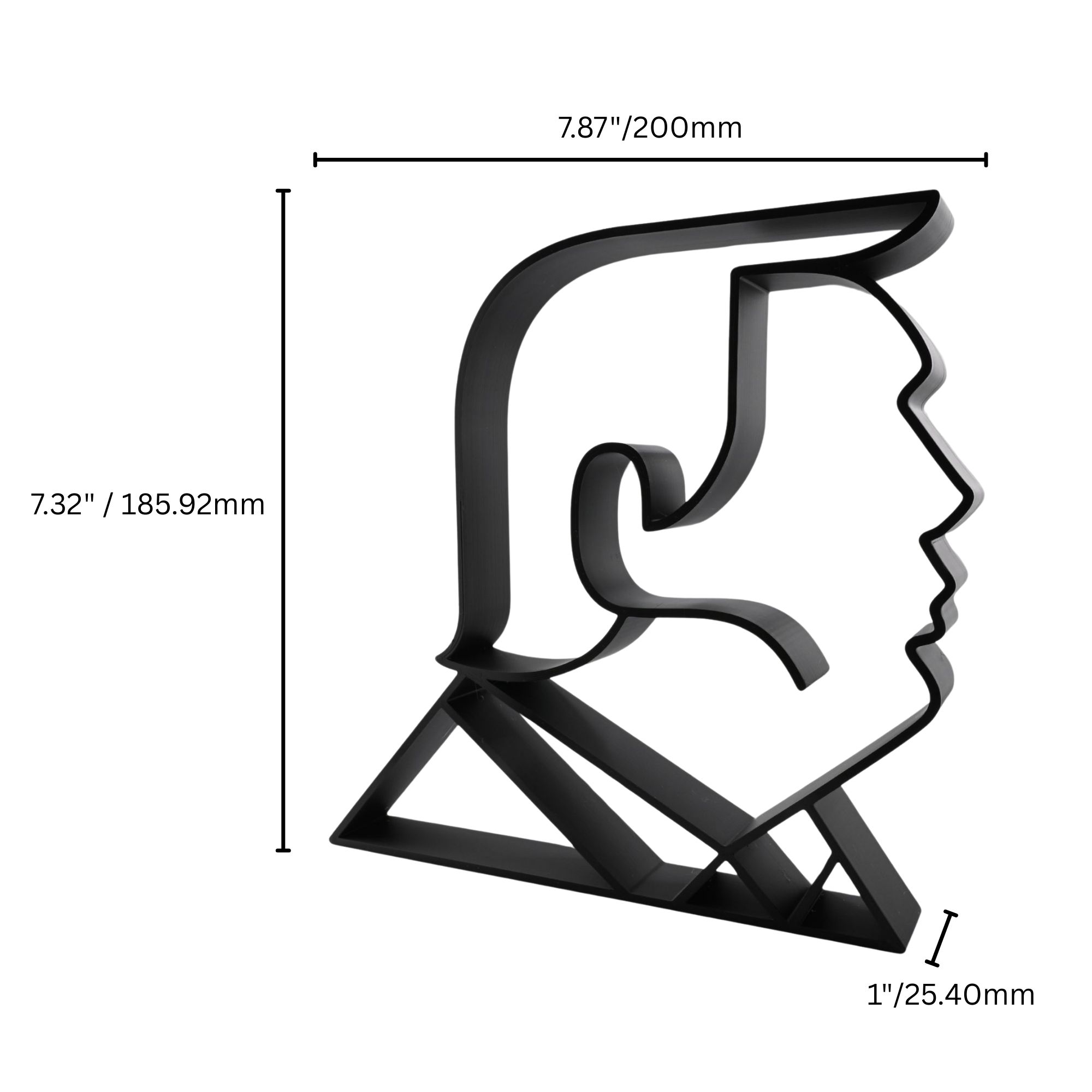 Donald Trump 45th & 47th President Side Silhouette — dimension