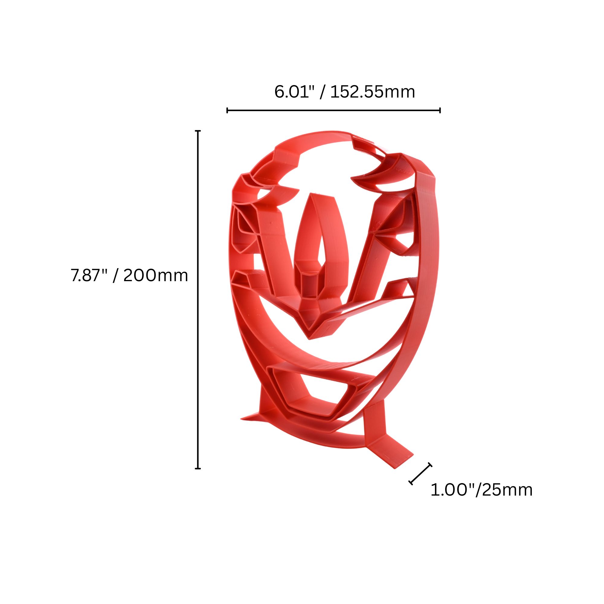 Red Ranger Helmet Thin Silhouette — dimension