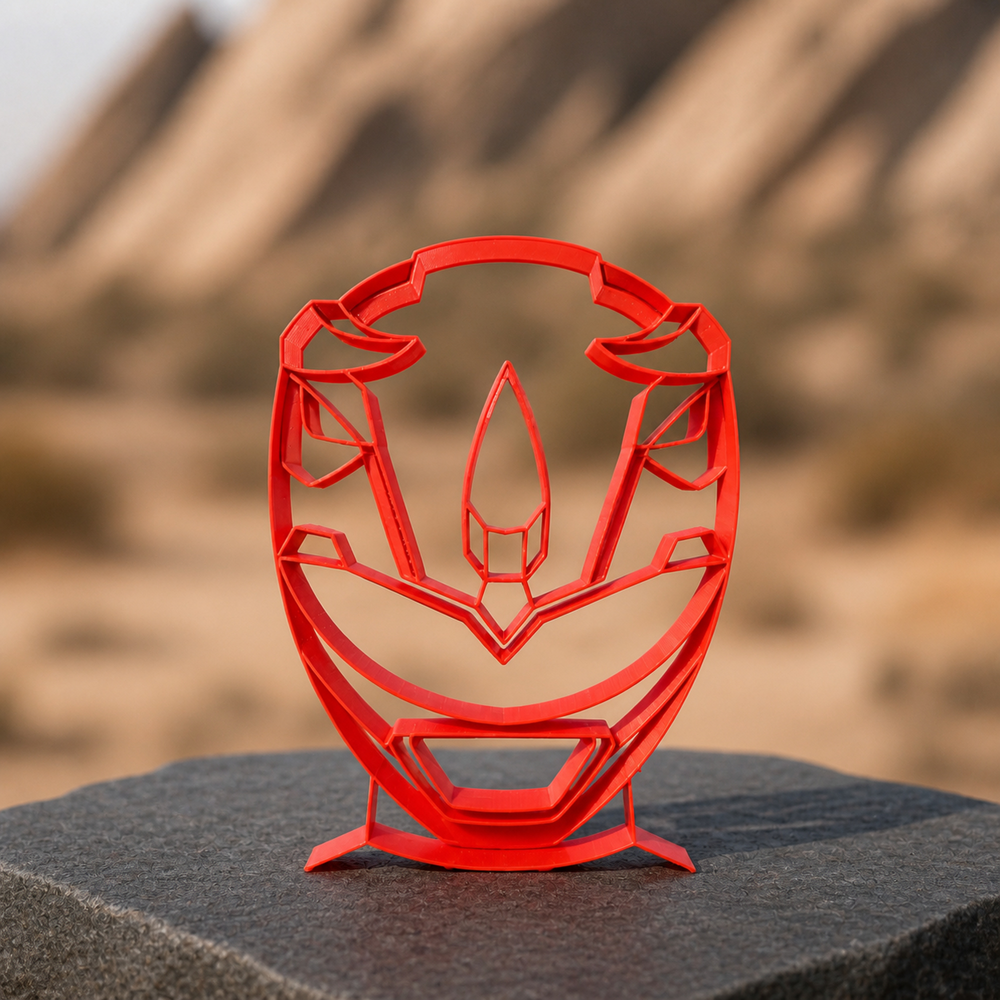 Red Ranger Helmet Thin Silhouette — lifestyle