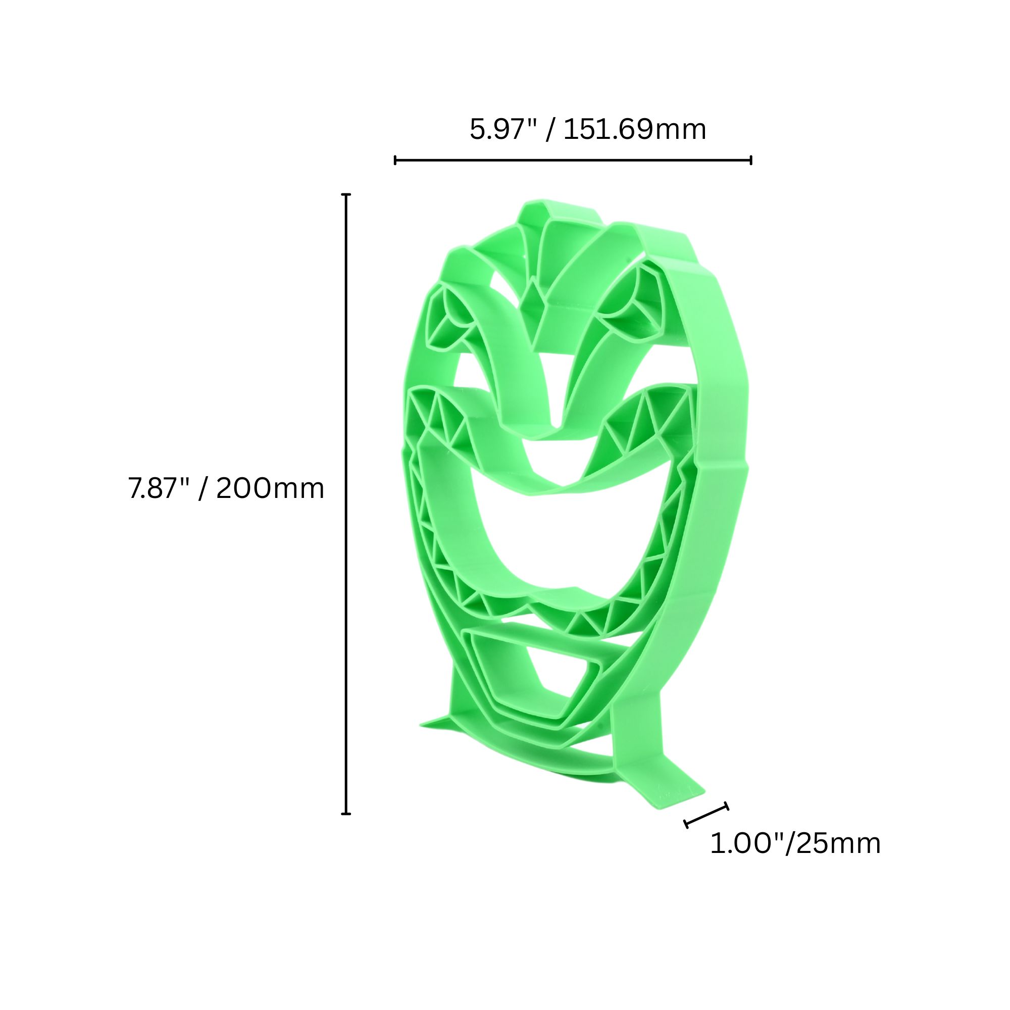 Green Ranger Helmet Thin Silhouette — dimension