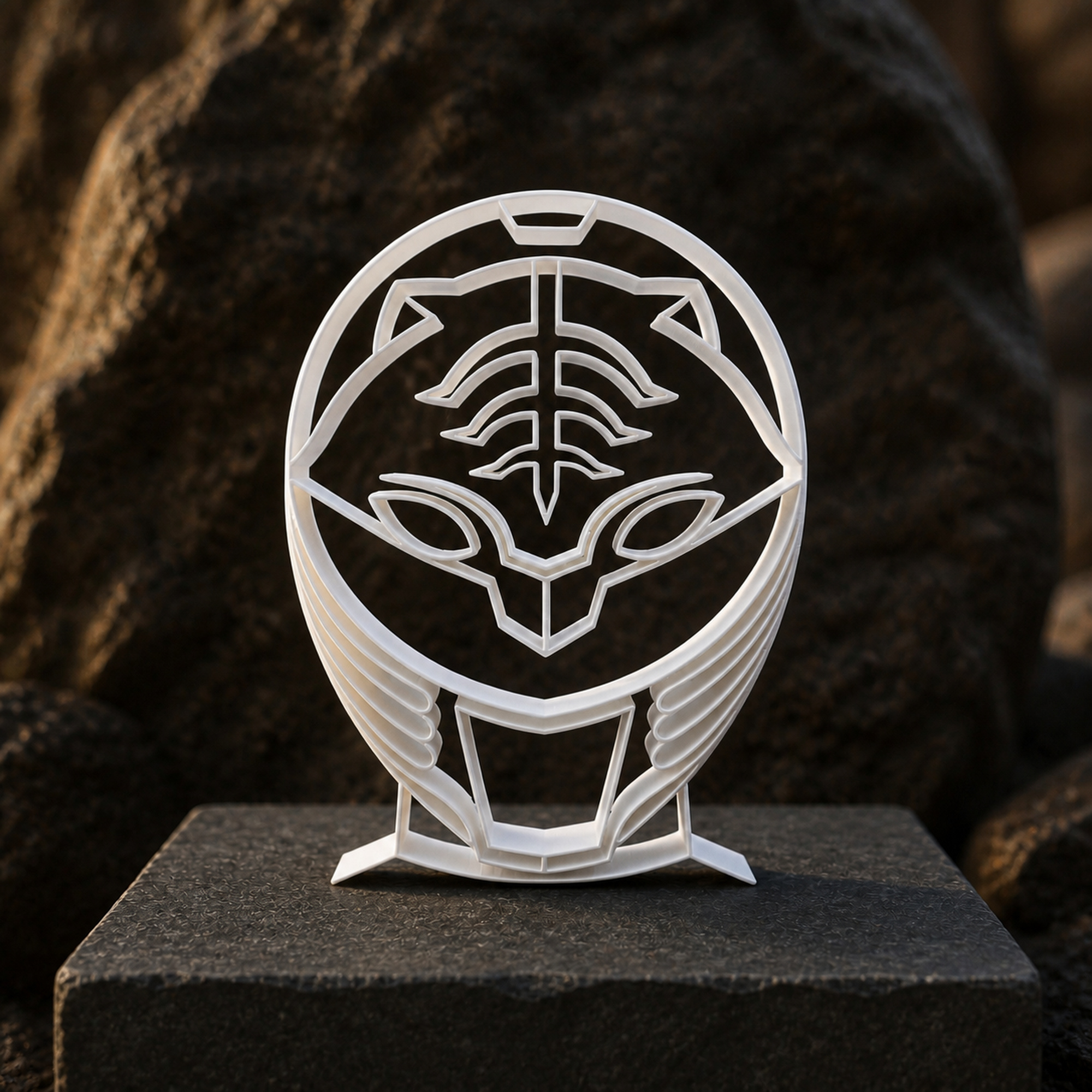 White Ranger Helmet Thin Silhouette — lifestyle