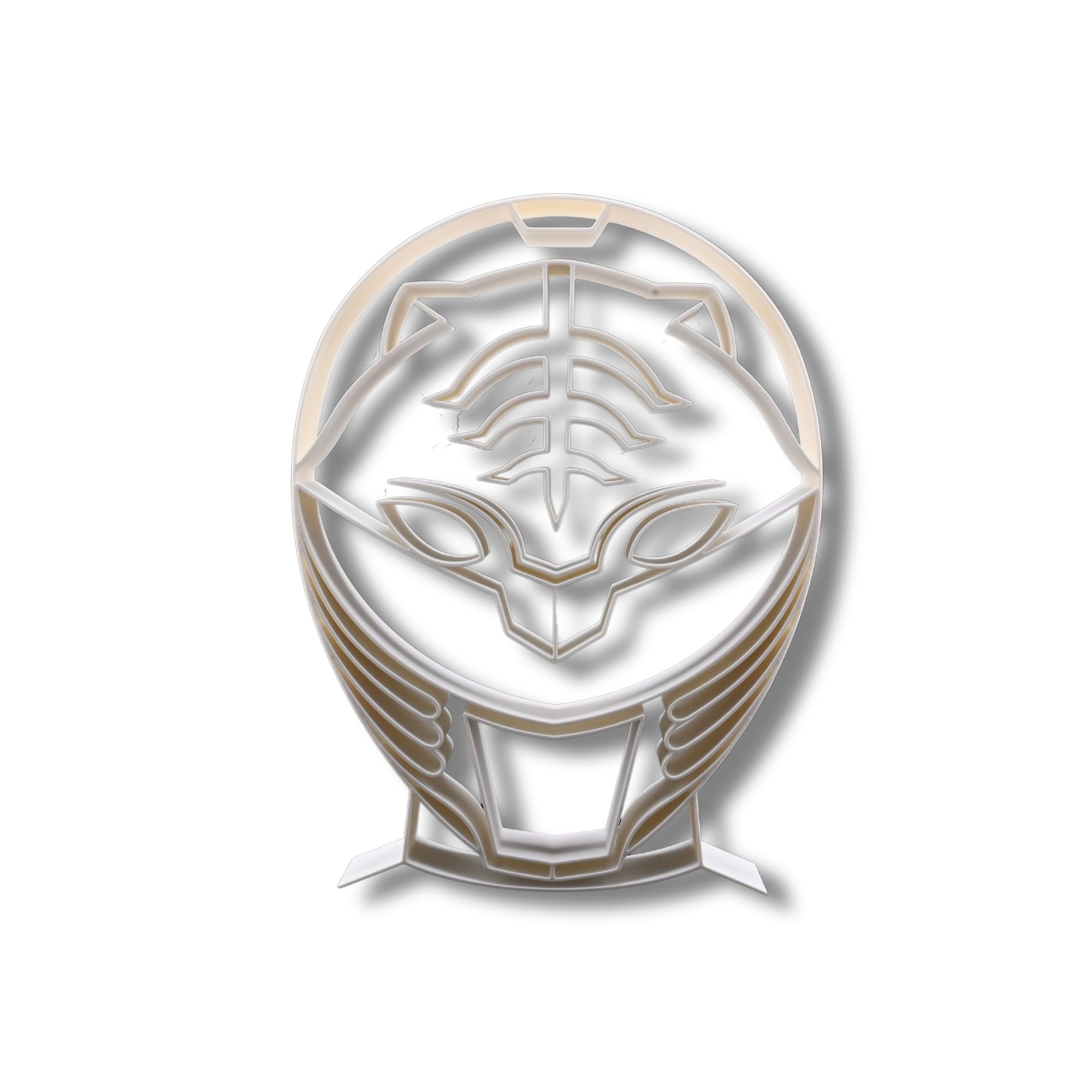 White Ranger Helmet Thin Silhouette — front