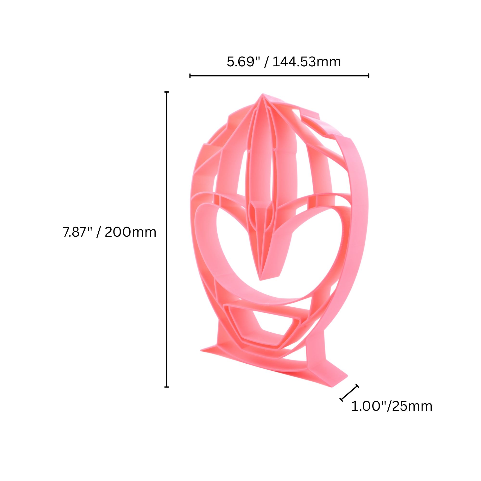 Pink Ranger Helmet Thin Silhouette — dimension