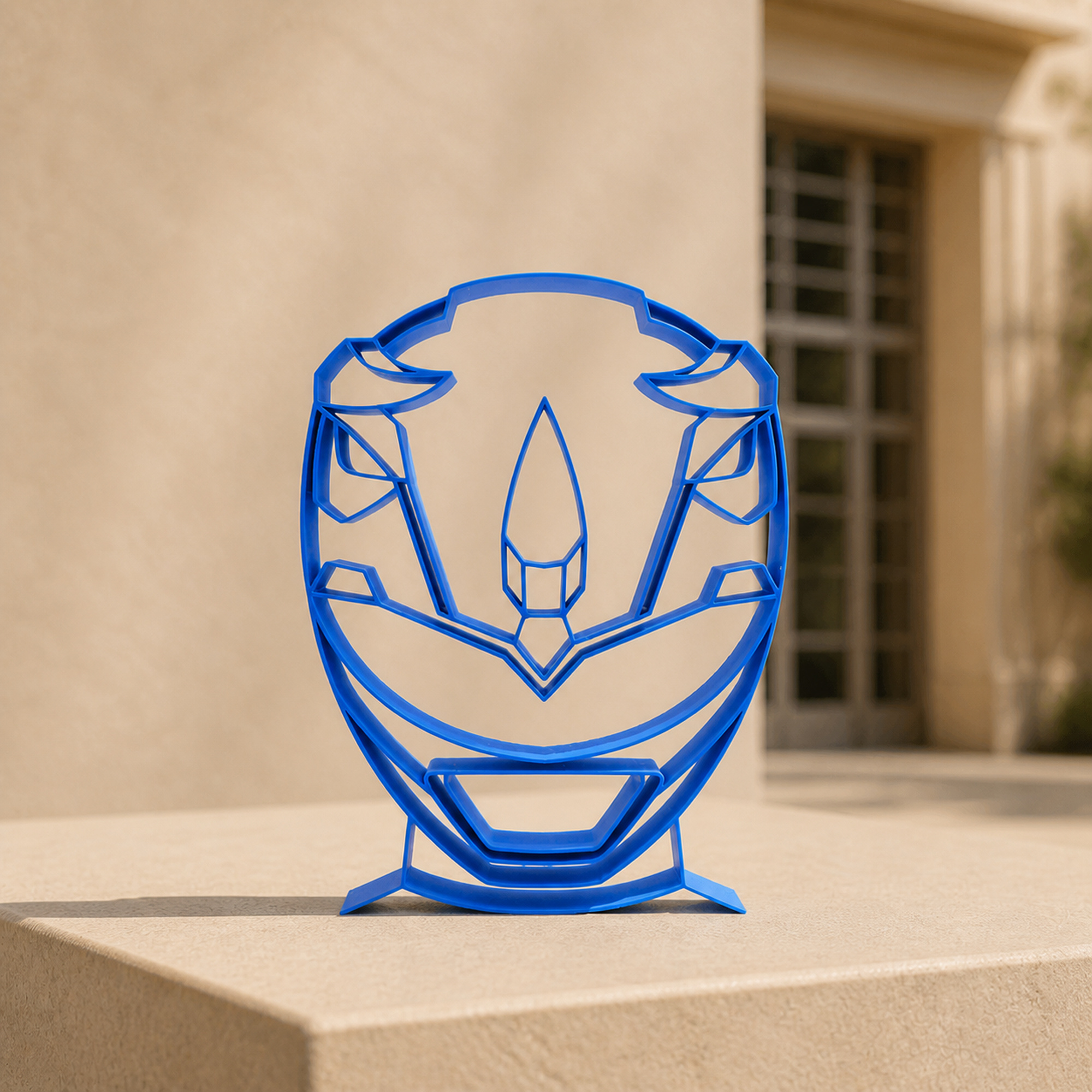 Blue Ranger Helmet Thin Silhouette — lifestyle