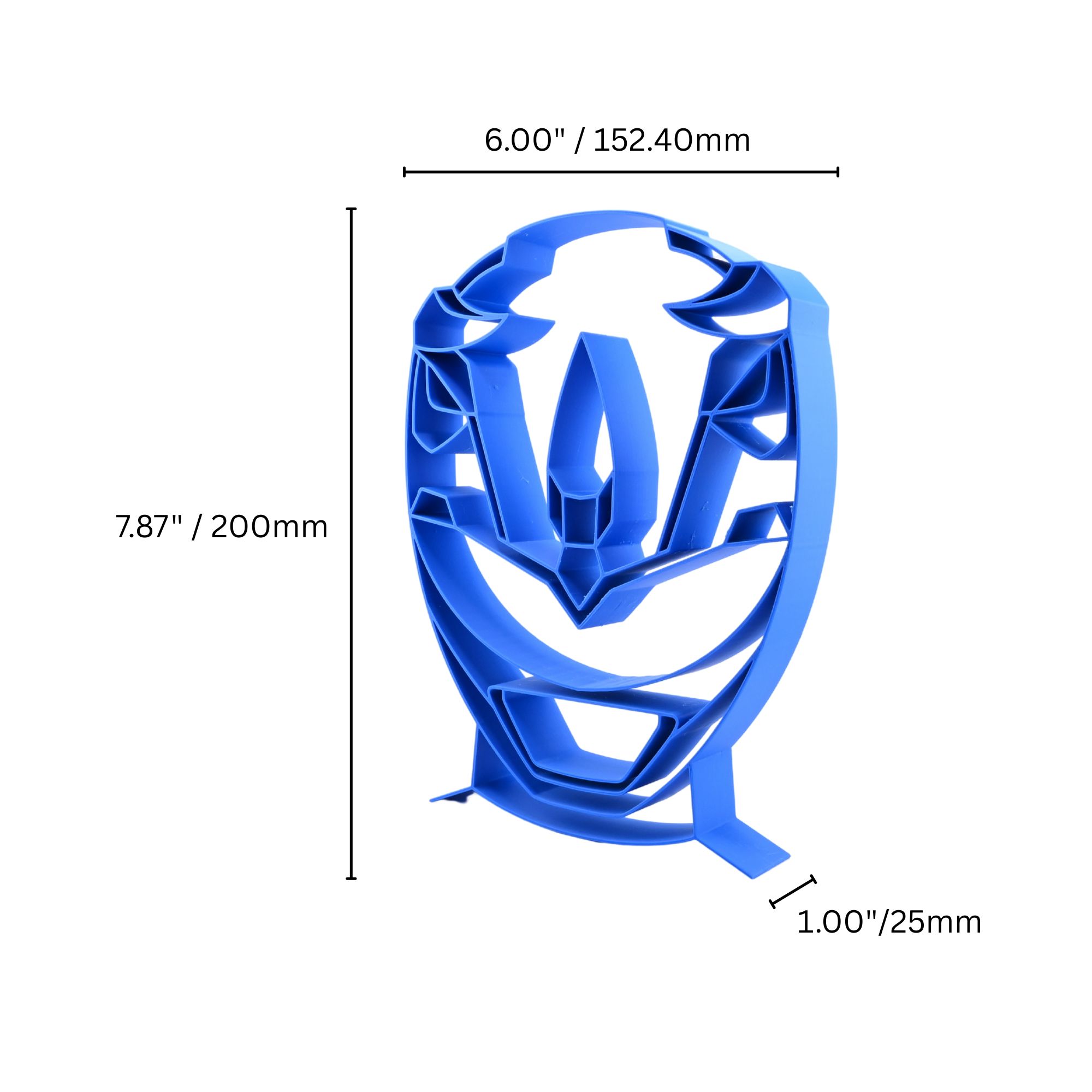 Blue Ranger Helmet Thin Silhouette — dimension