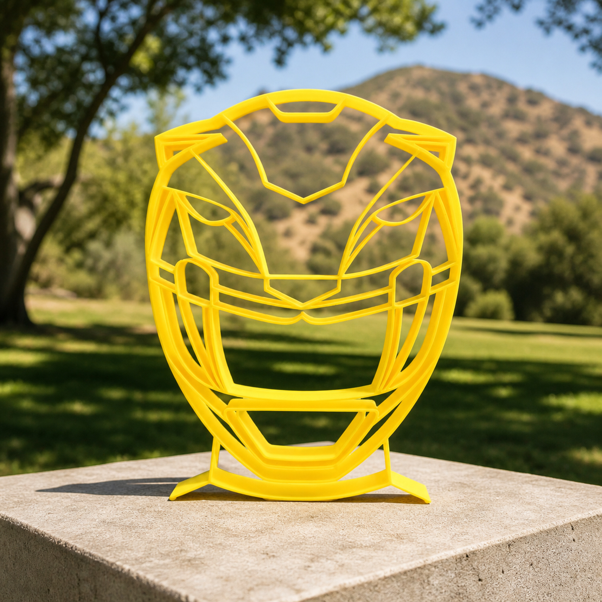 Yellow Ranger Helmet Thin Silhouette — lifestyle