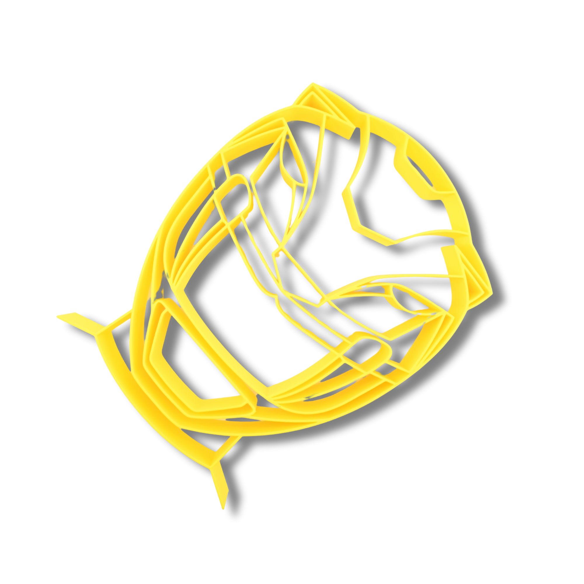 Yellow Ranger Helmet Thin Silhouette — flat