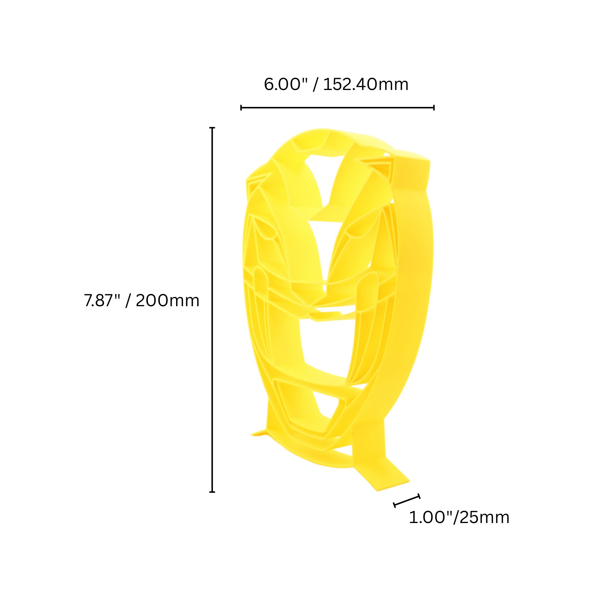 Yellow Ranger Helmet Thin Silhouette — dimension