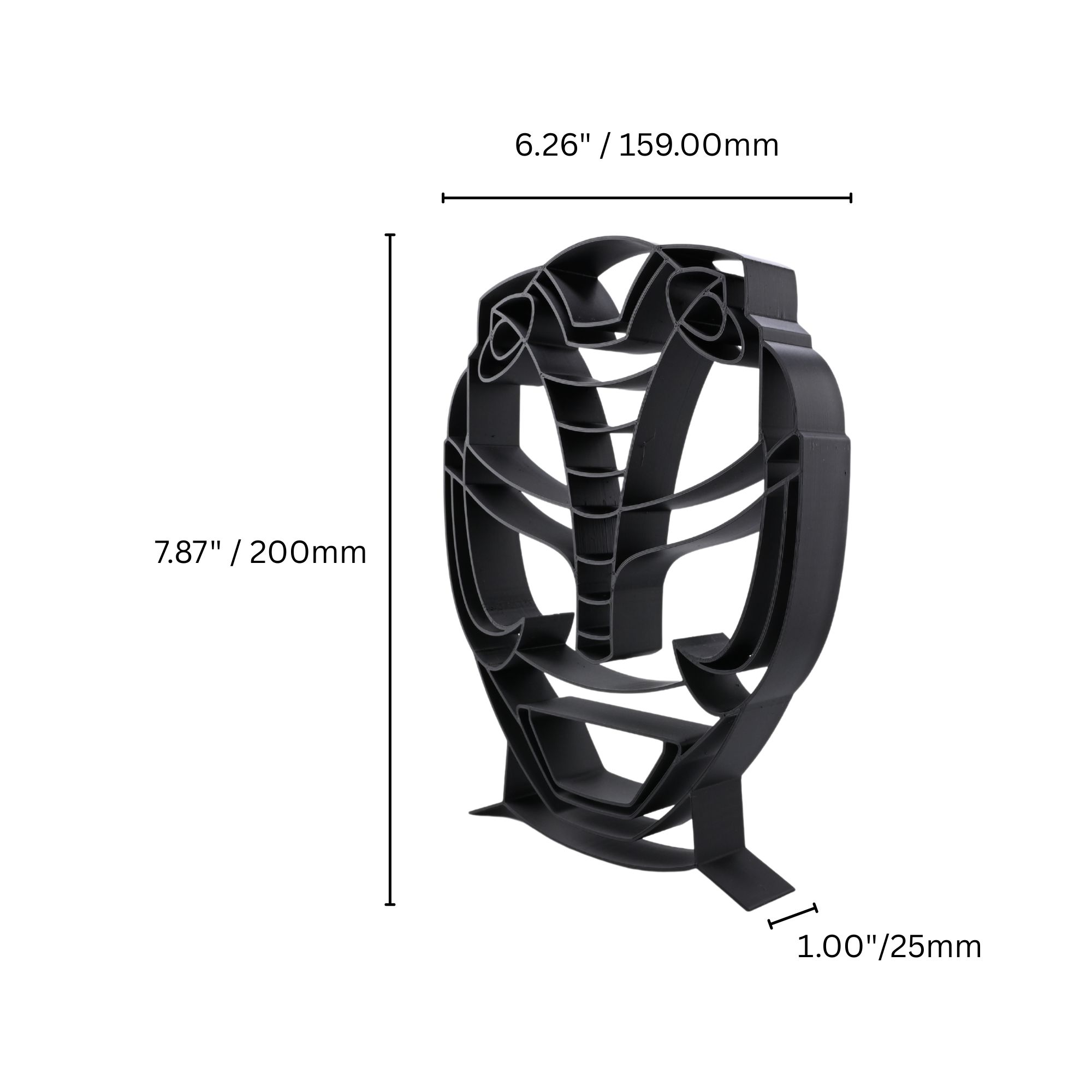 Black Ranger Helmet Thin Silhouette — dimension