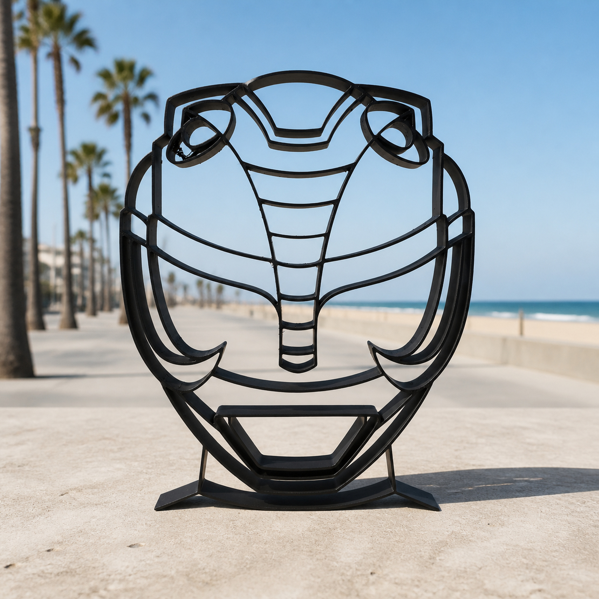 Black Ranger Helmet Thin Silhouette — lifestyle