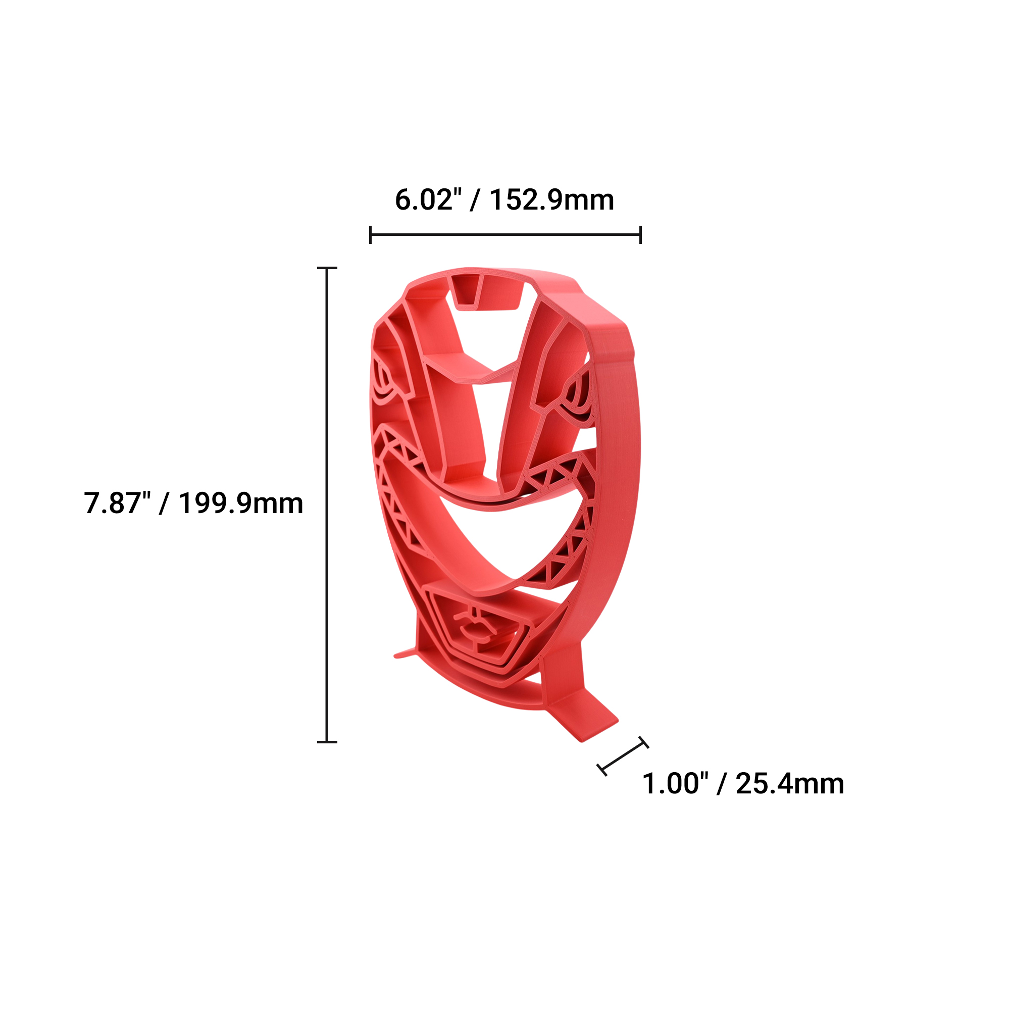 Red Ranger Helmet Thick Silhouette — dimension