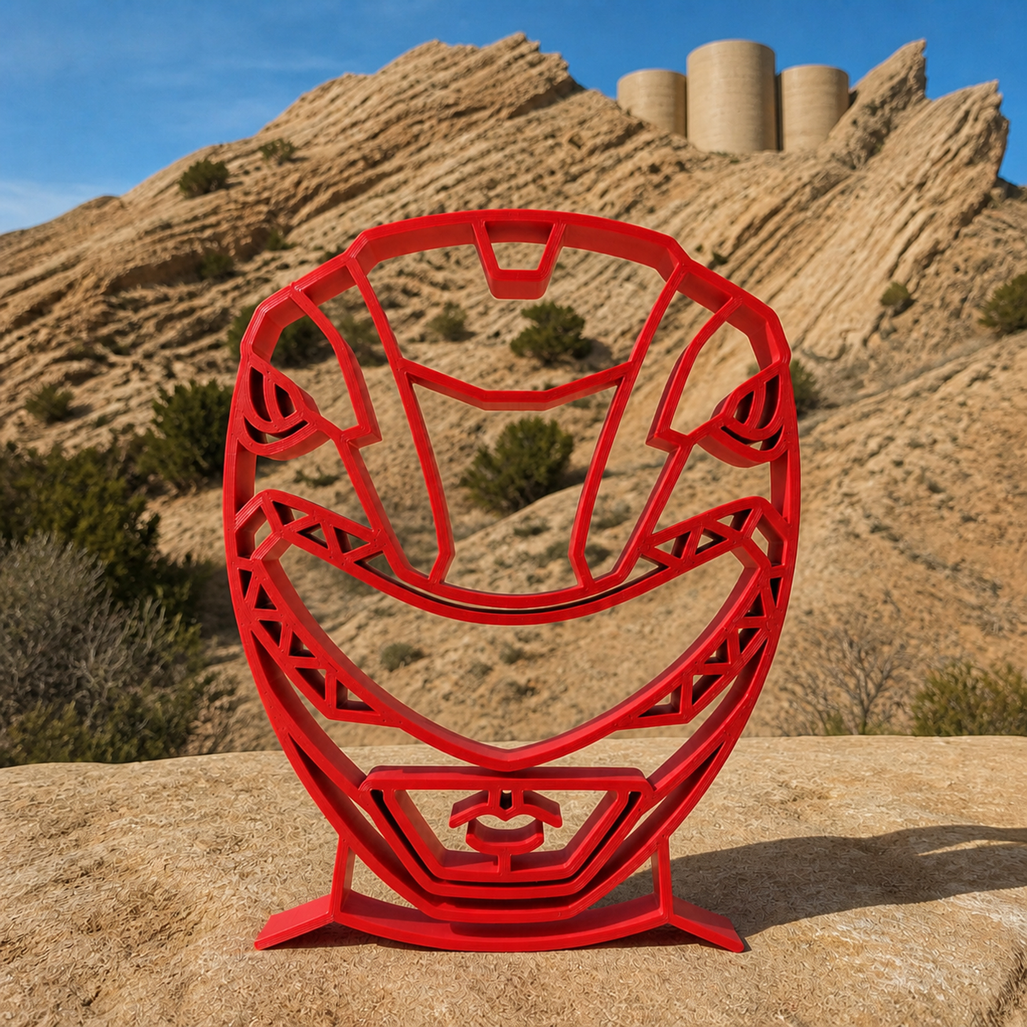 Red Ranger Helmet Thick Silhouette — lifestyle
