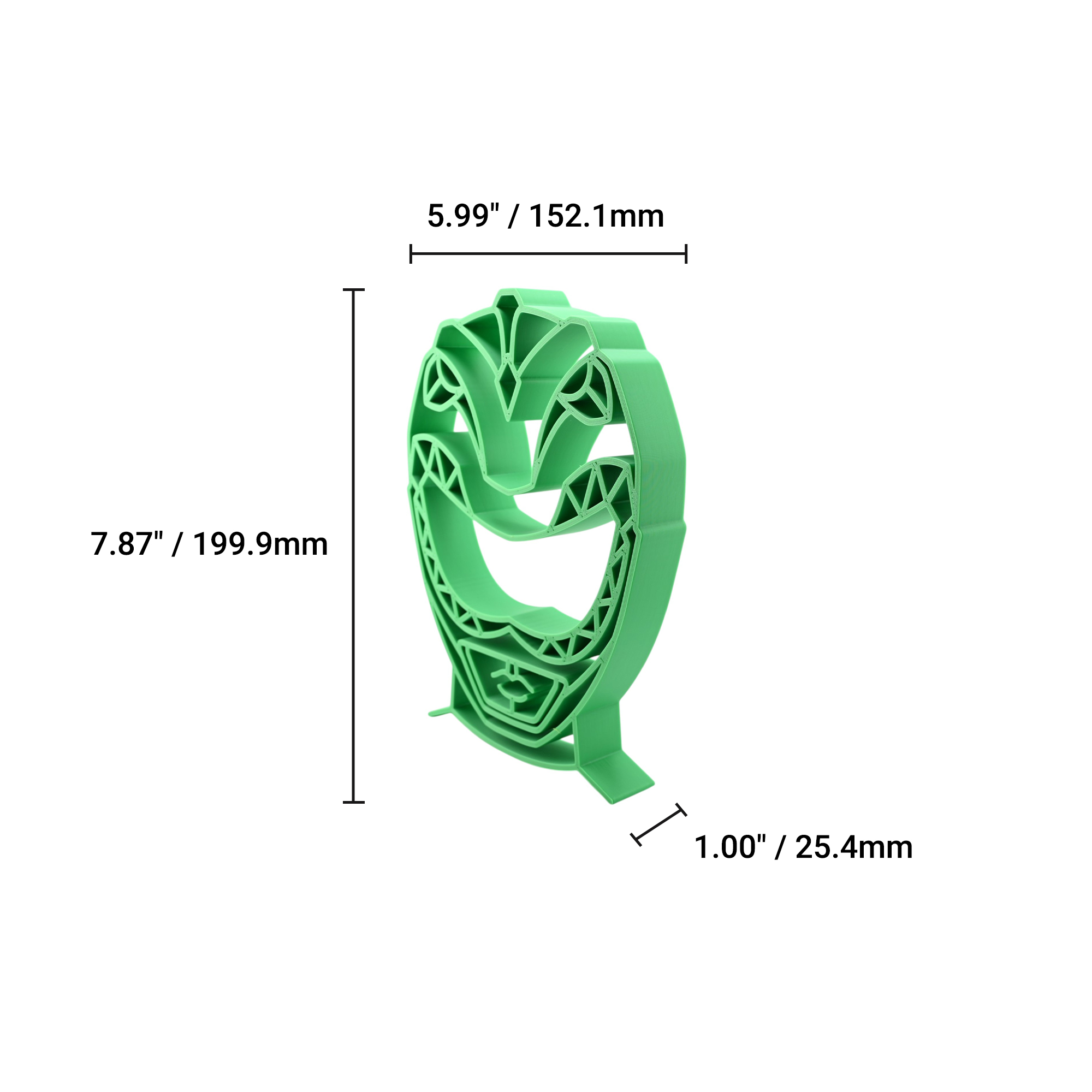Green Ranger Helmet Thick Silhouette — dimension