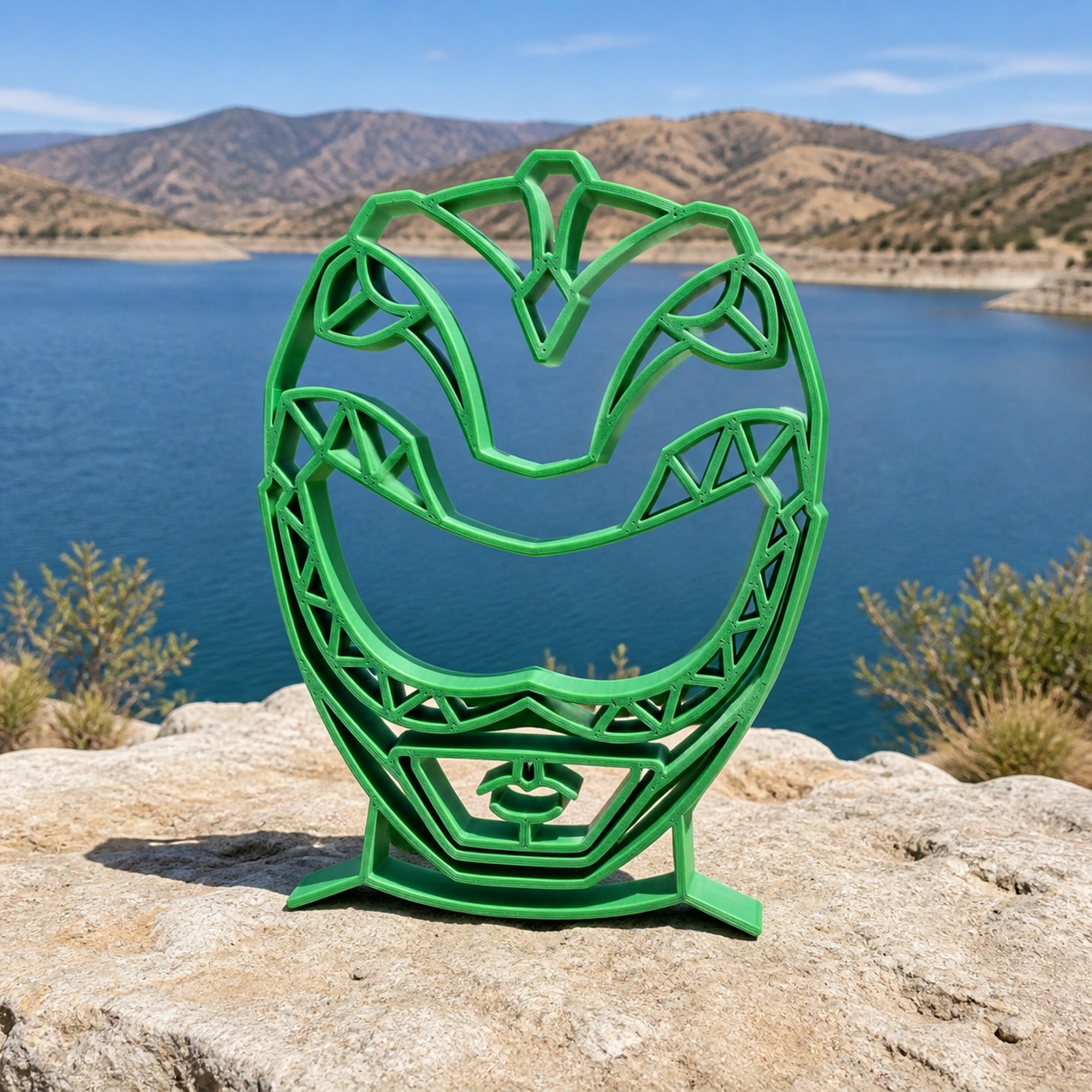 Green Ranger Helmet Thick Silhouette — lifestyle