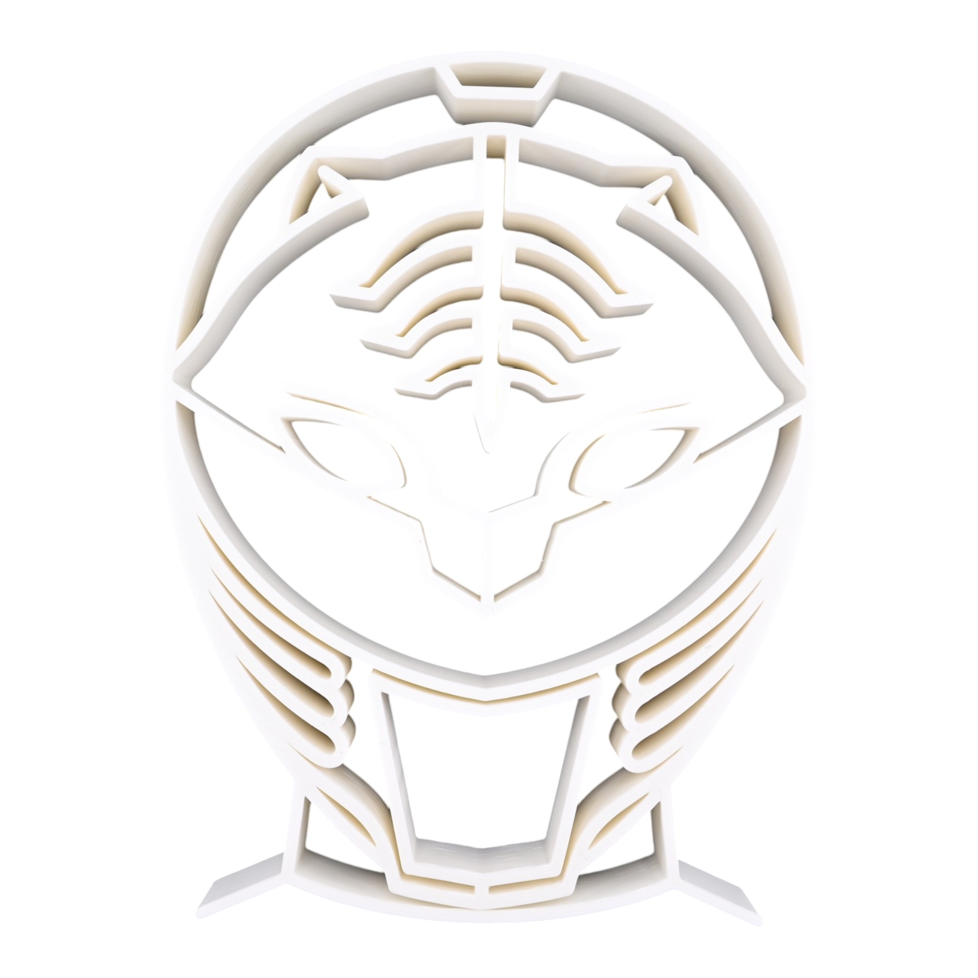 White Ranger Helmet Thick Silhouette — front