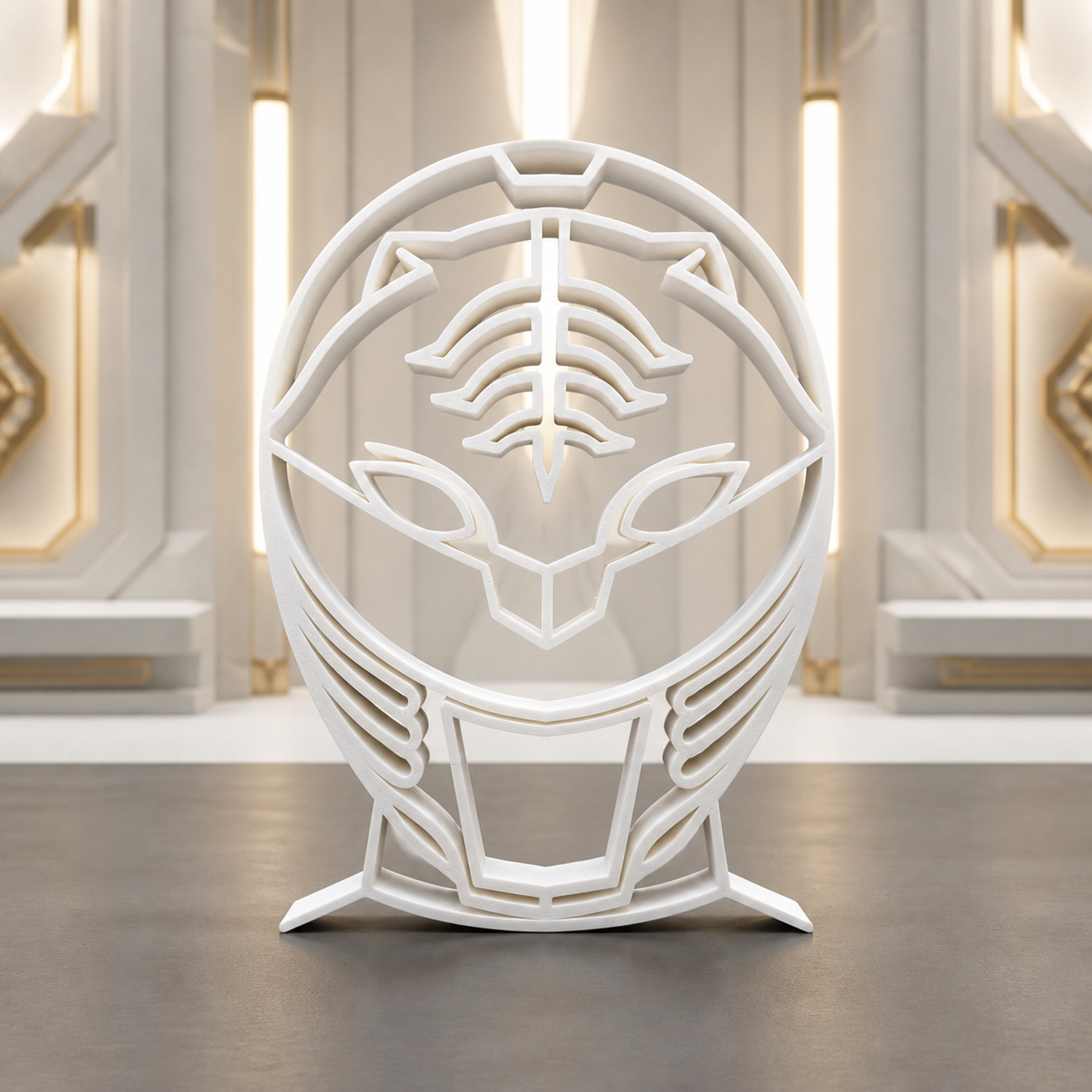 White Ranger Helmet Thick Silhouette — lifestyle