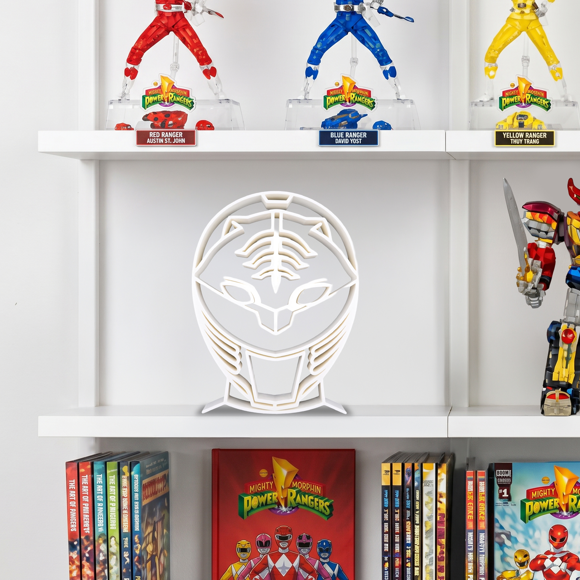 White Ranger Helmet Thick Silhouette — extra 1
