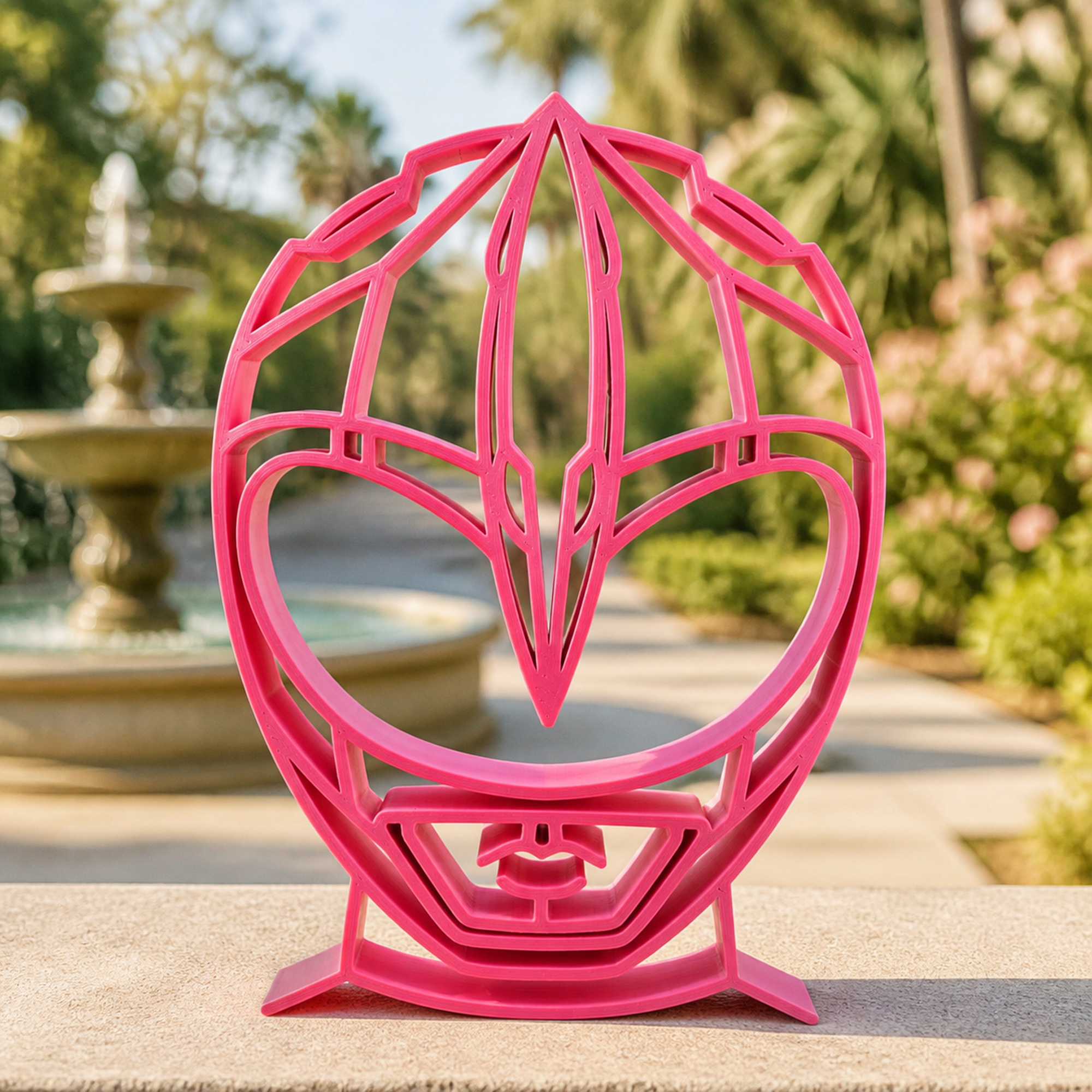 Pink Ranger Helmet Thick Silhouette — lifestyle