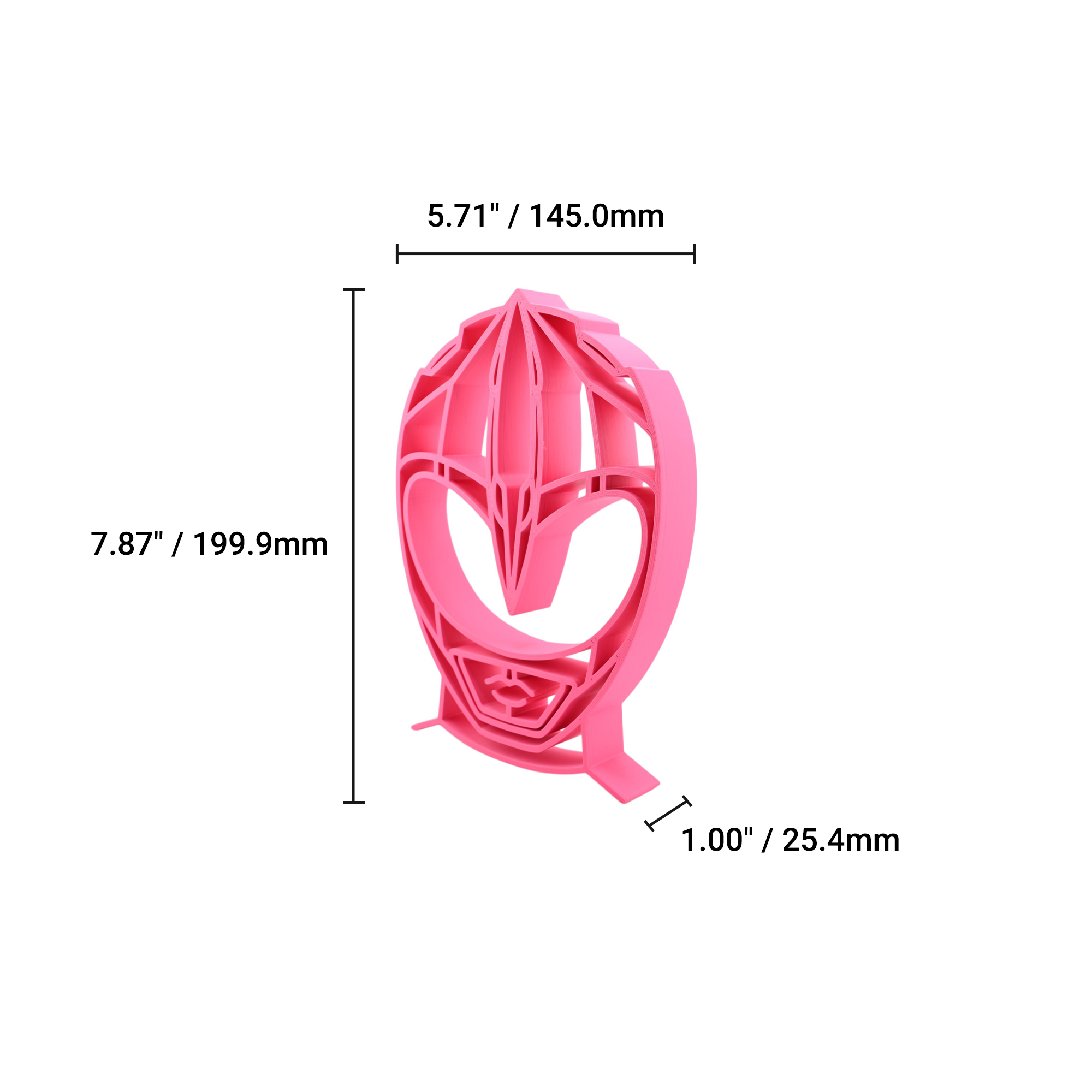 Pink Ranger Helmet Thick Silhouette — dimension