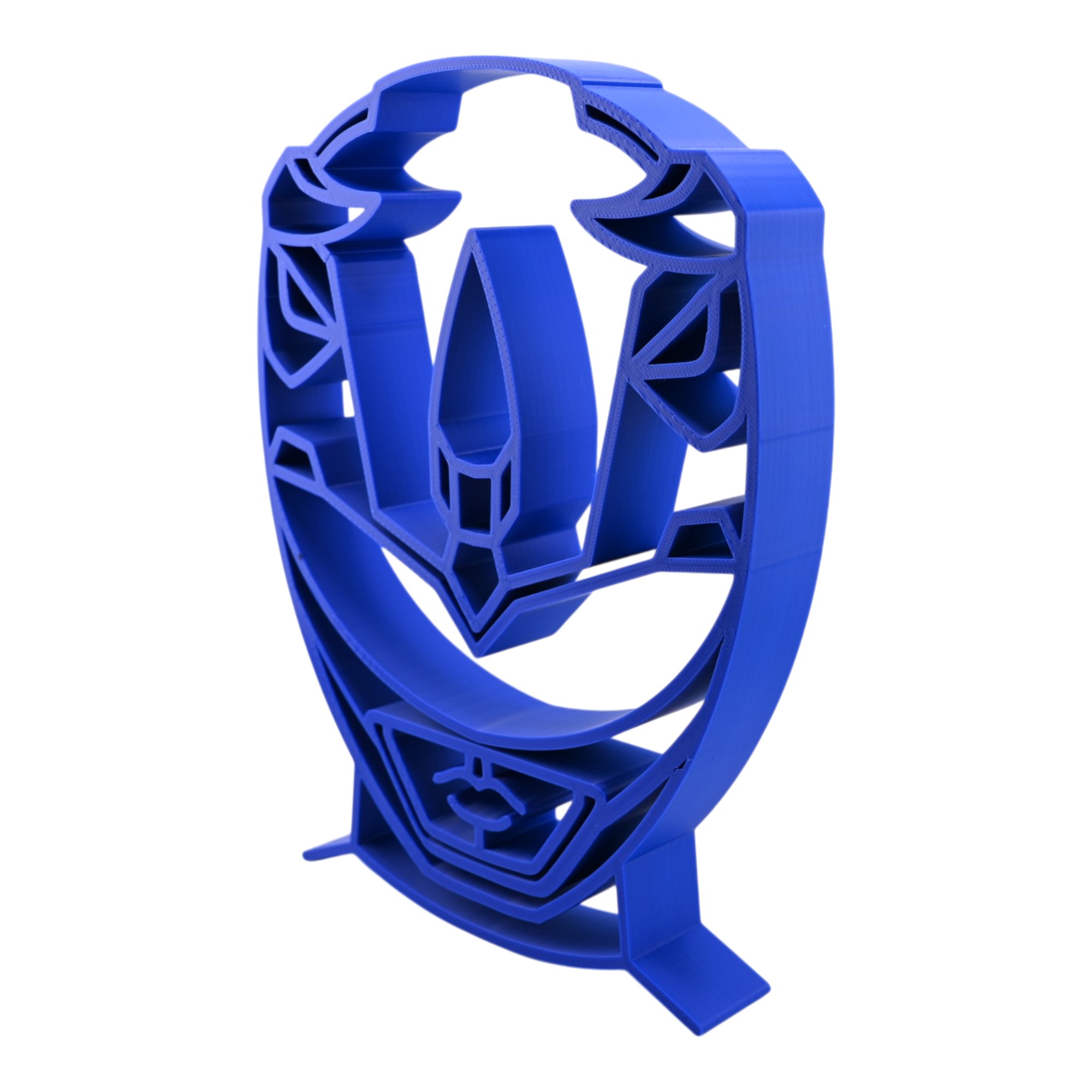 Blue Ranger Helmet Thick Silhouette — three quarter