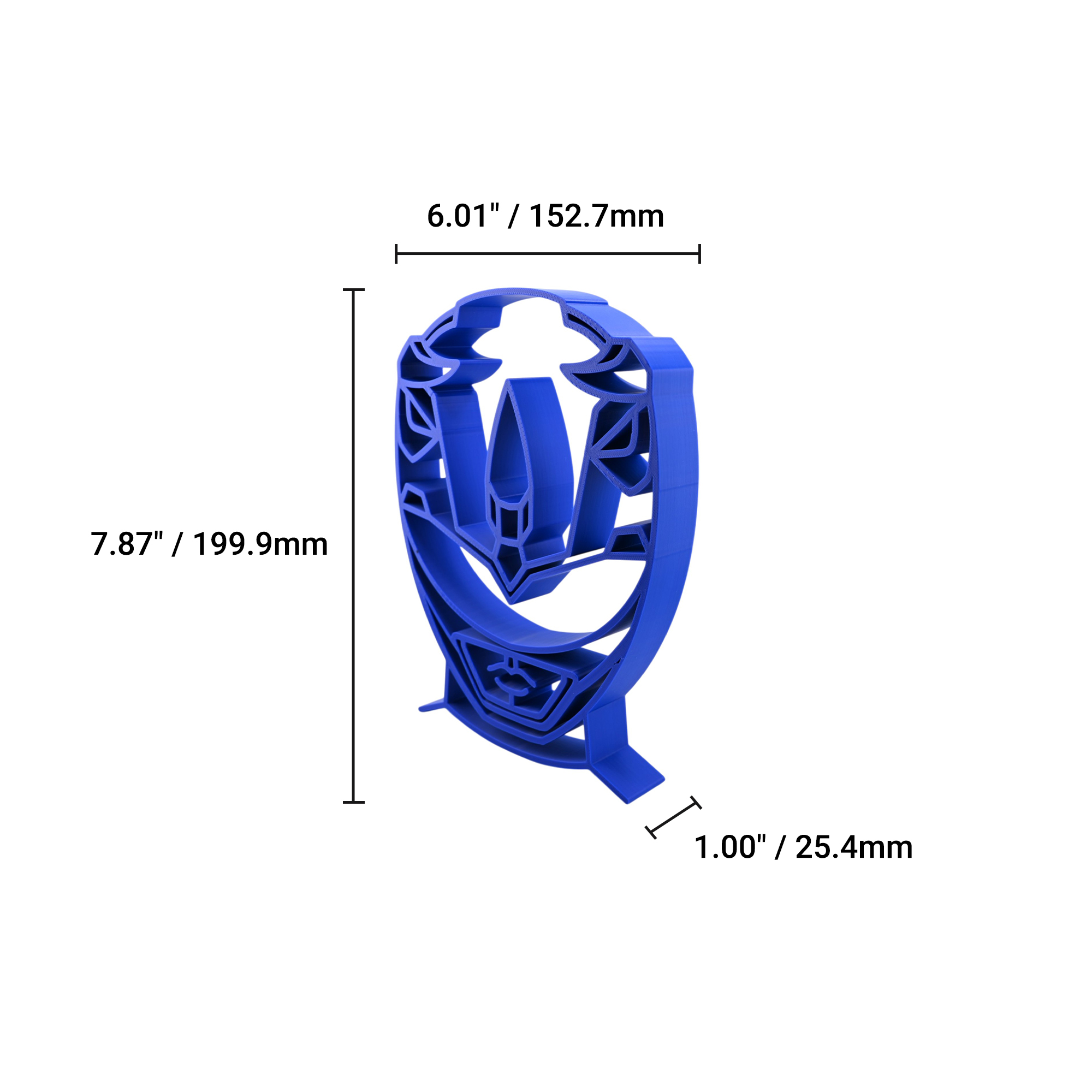 Blue Ranger Helmet Thick Silhouette — dimension