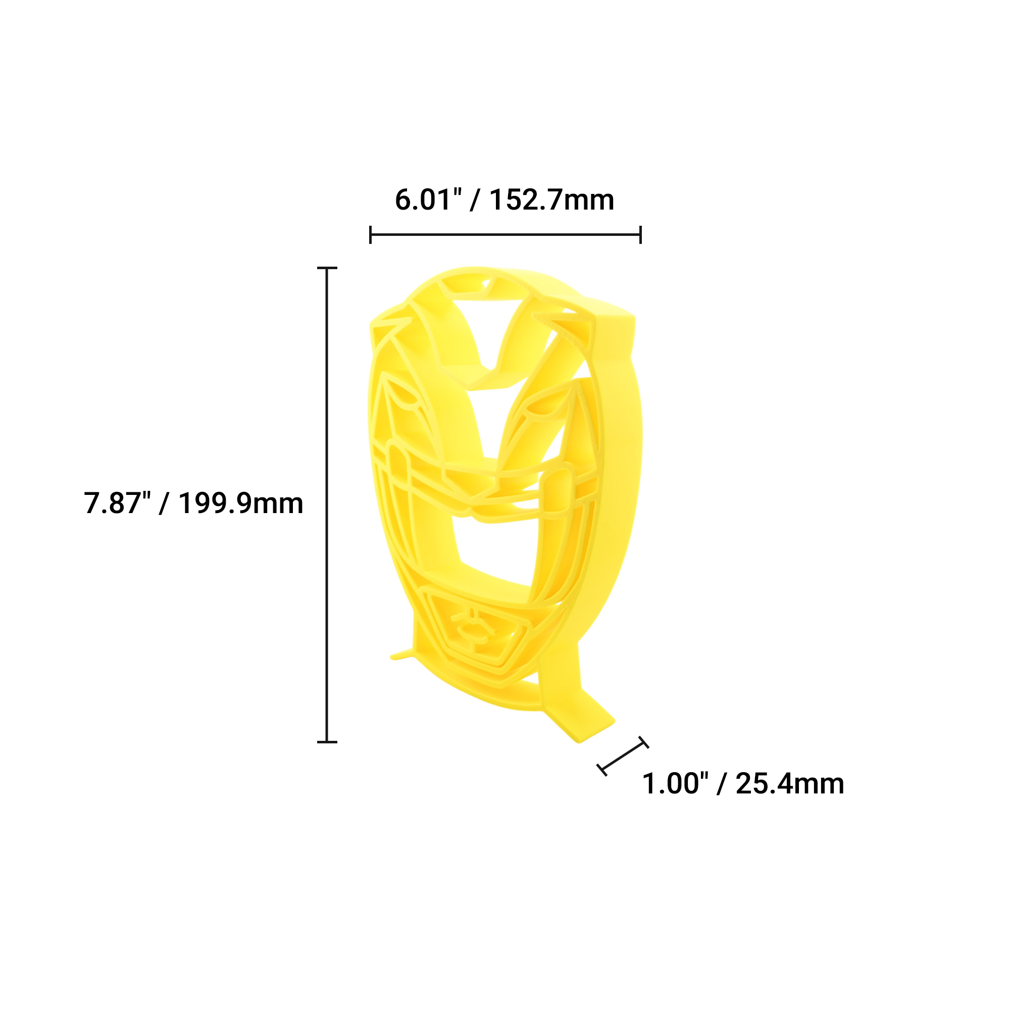 Yellow Ranger Helmet Thick Silhouette — dimension