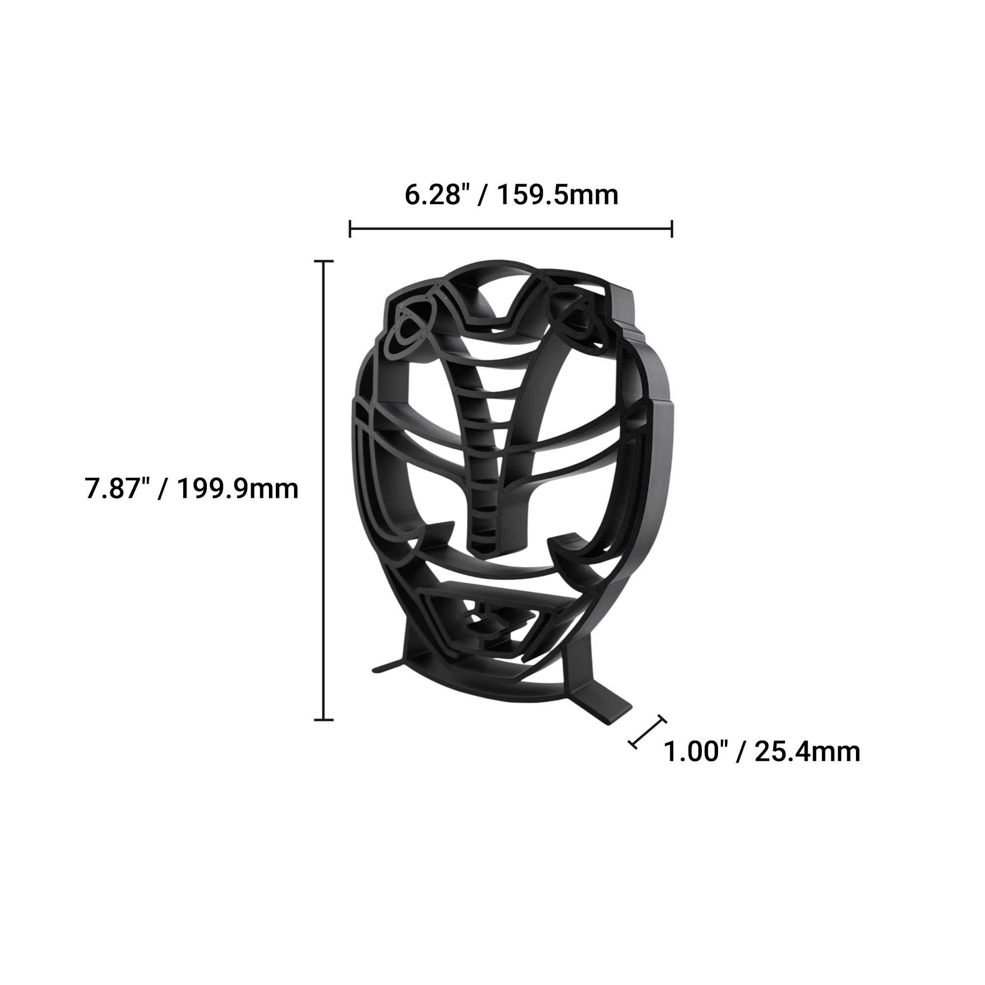 Black Ranger Helmet Thick Silhouette — dimension