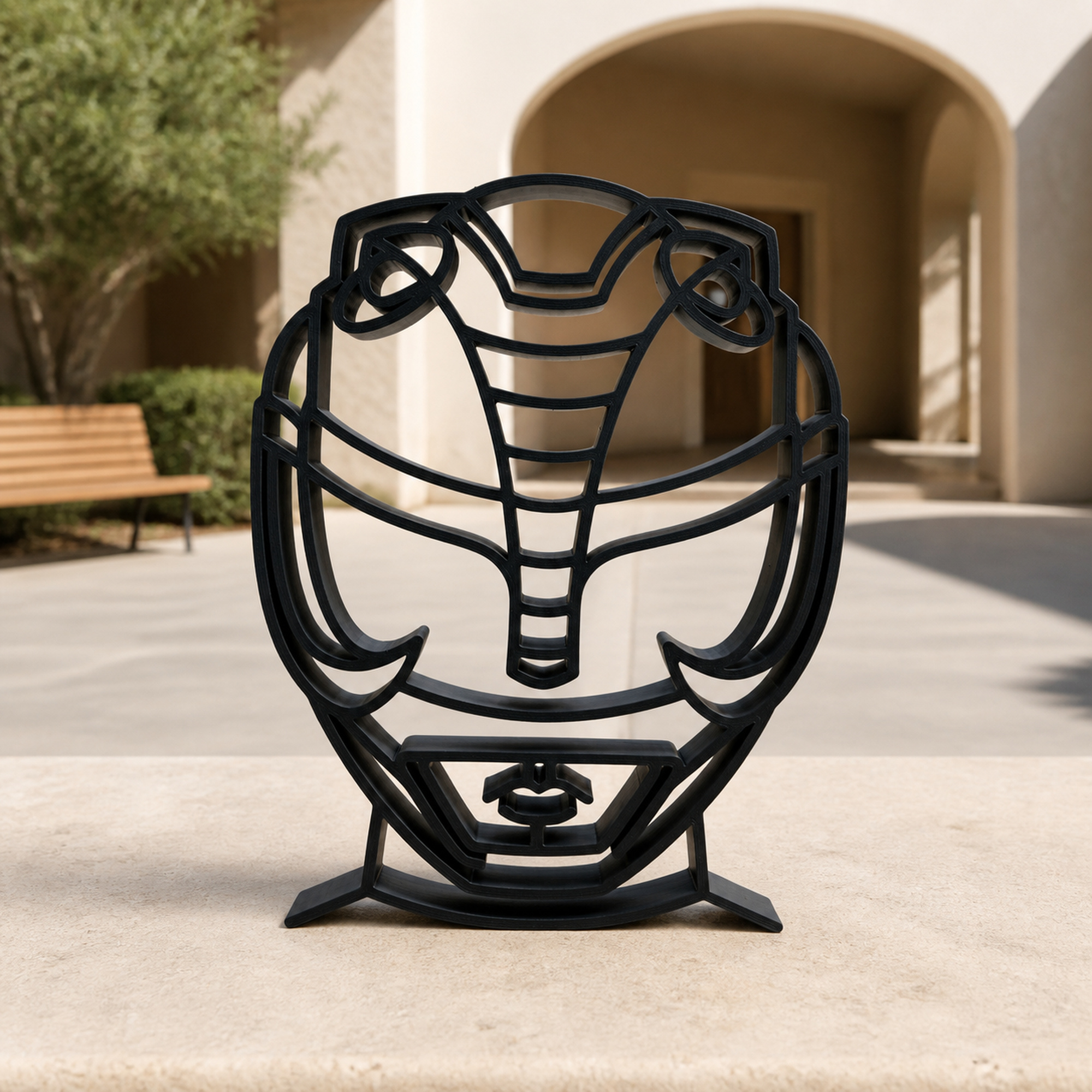 Black Ranger Helmet Thick Silhouette — lifestyle