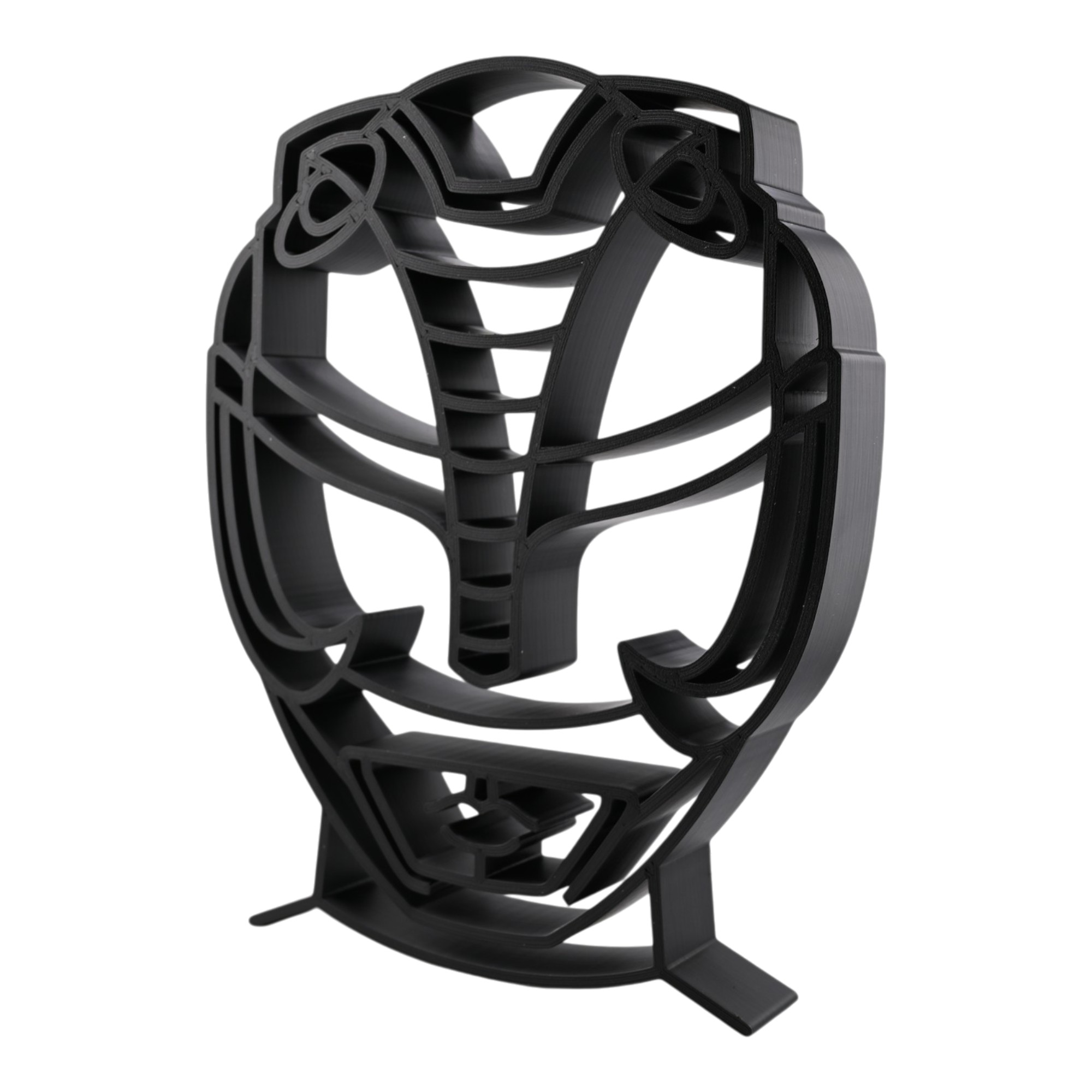 Black Ranger Helmet Thick Silhouette — three quarter