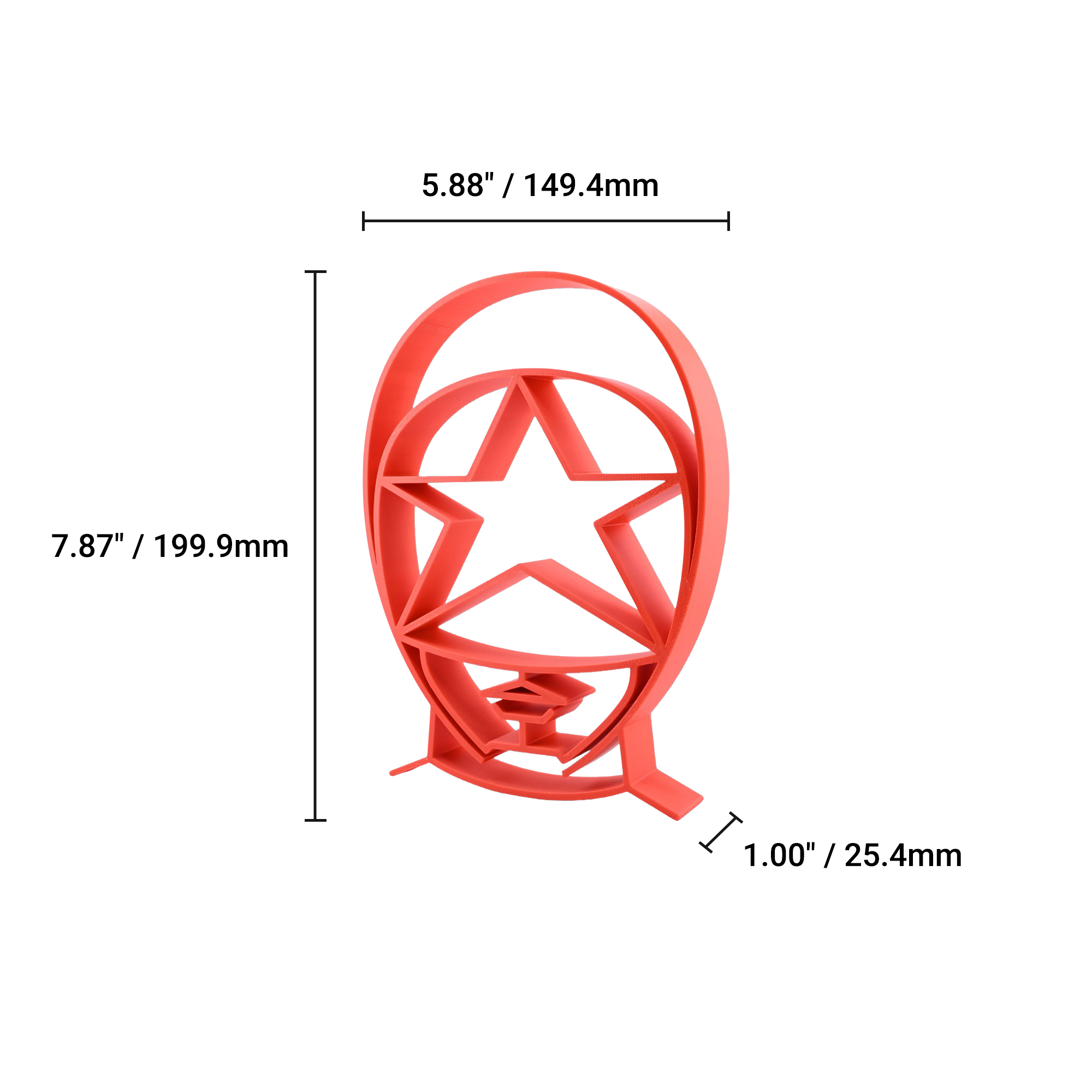 Red Zeo Ranger Helmet Silhouette — dimension