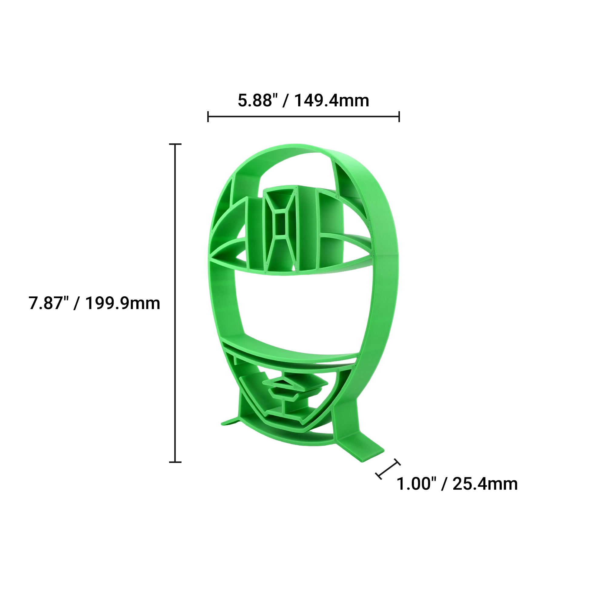Green Zeo Ranger Helmet Silhouette — dimension