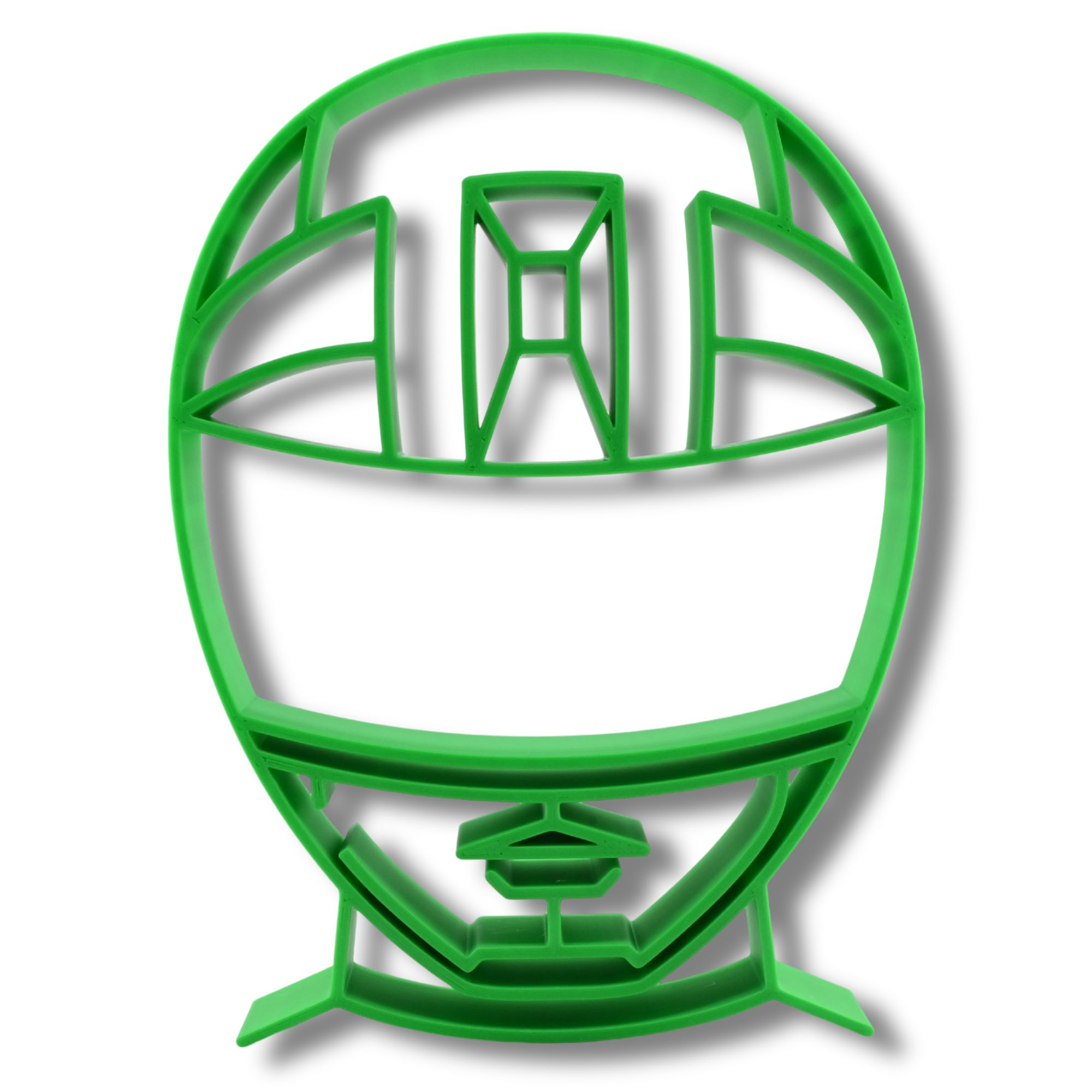 Green Zeo Ranger Helmet Silhouette — front