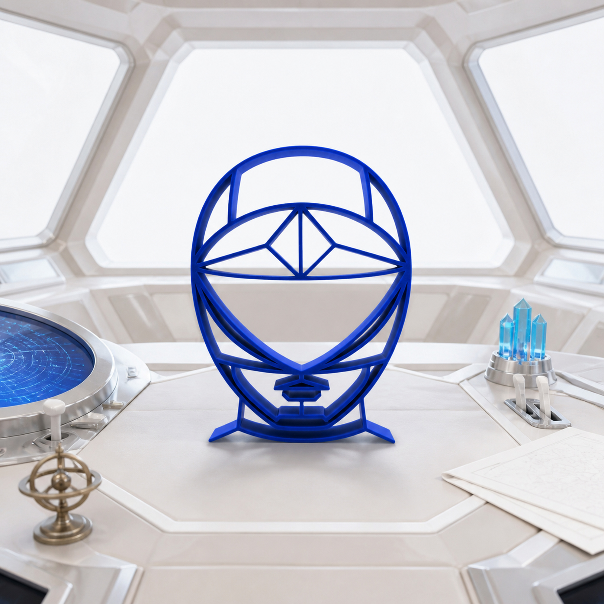 Blue Zeo Ranger Helmet Silhouette — lifestyle