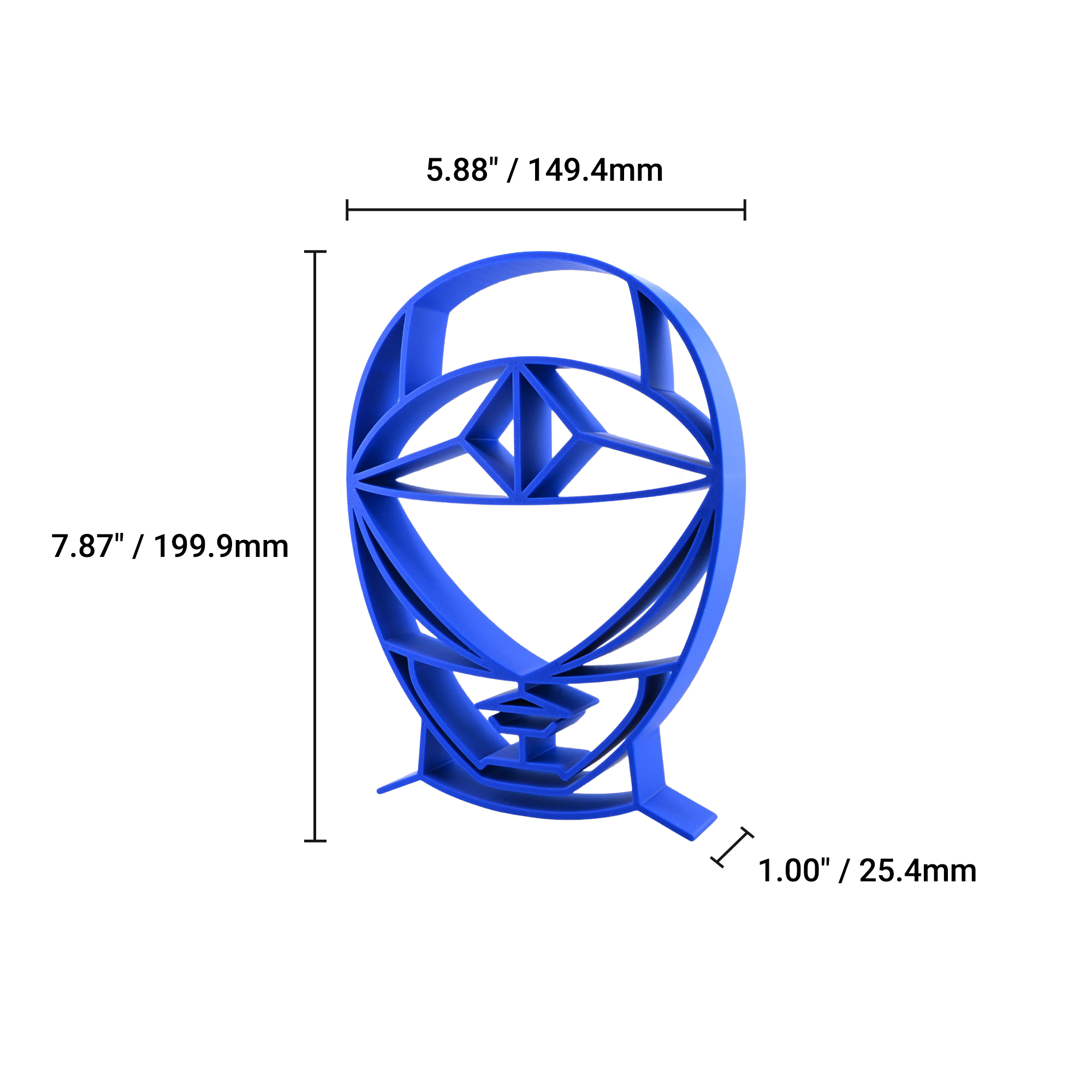 Blue Zeo Ranger Helmet Silhouette — dimension