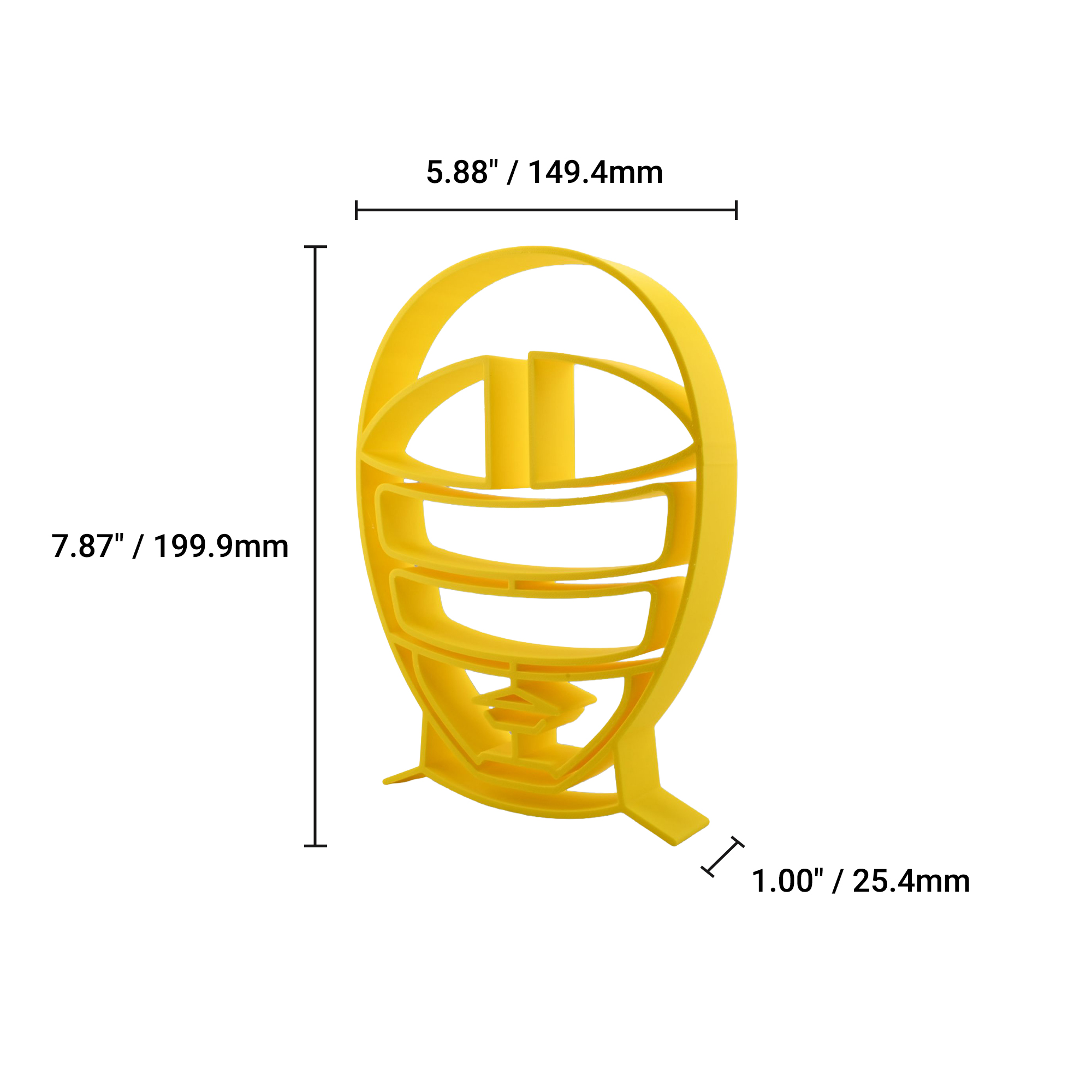 Yellow Zeo Ranger Helmet Silhouette — dimension
