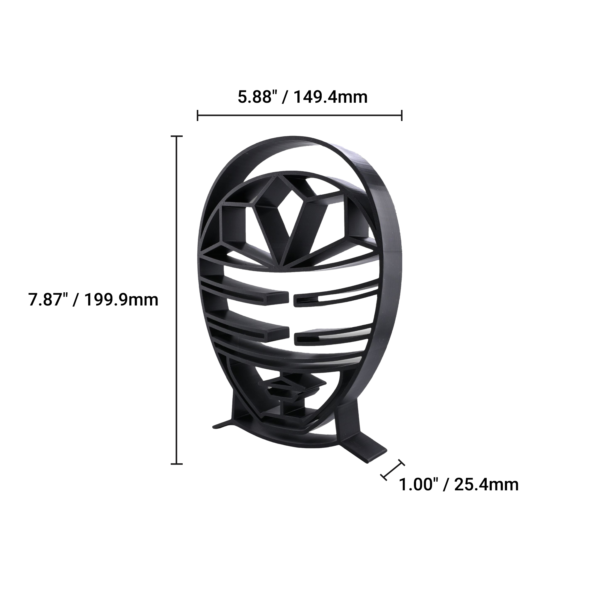 Black Zeo Ranger Helmet Silhouette — dimension