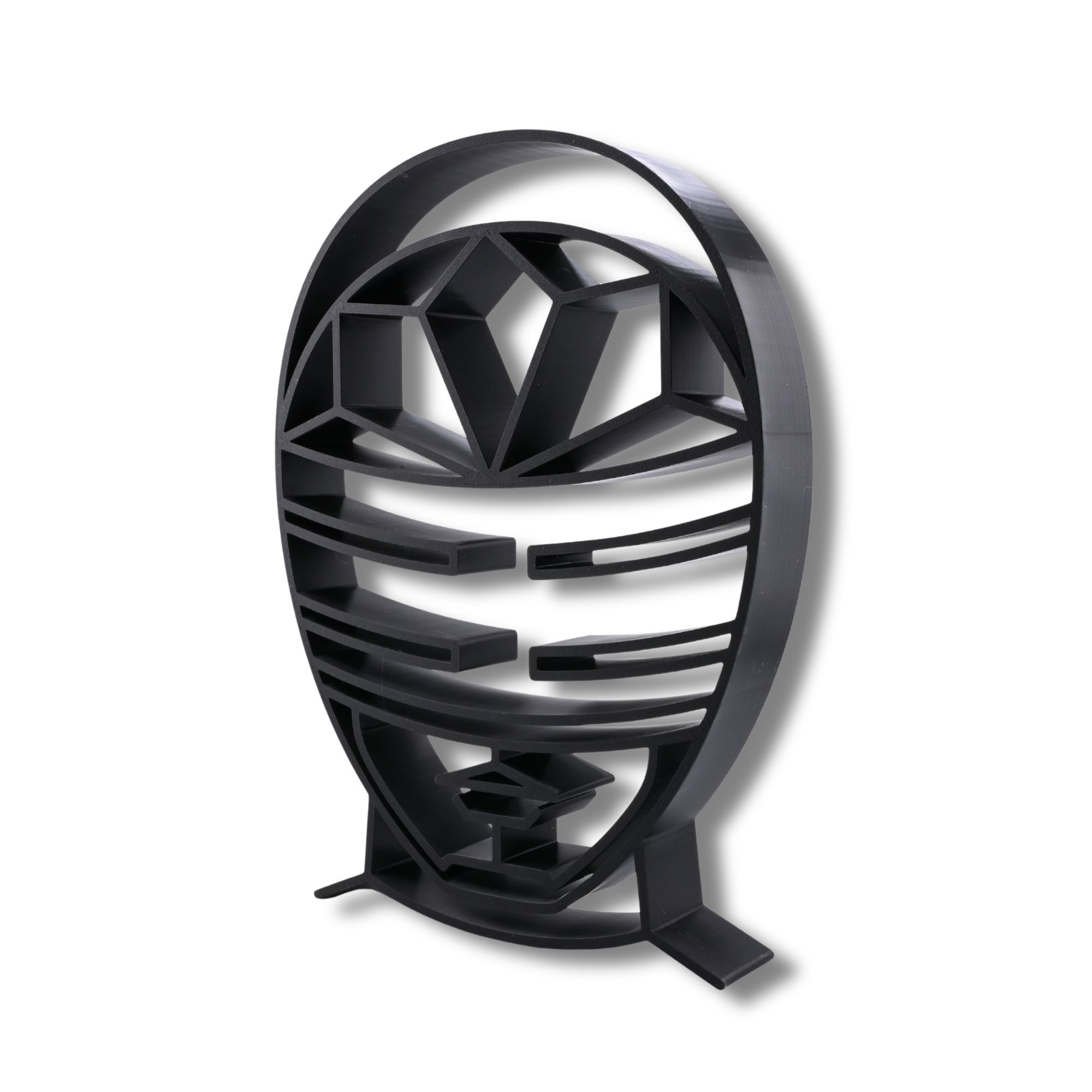 Black Zeo Ranger Helmet Silhouette — three quarter
