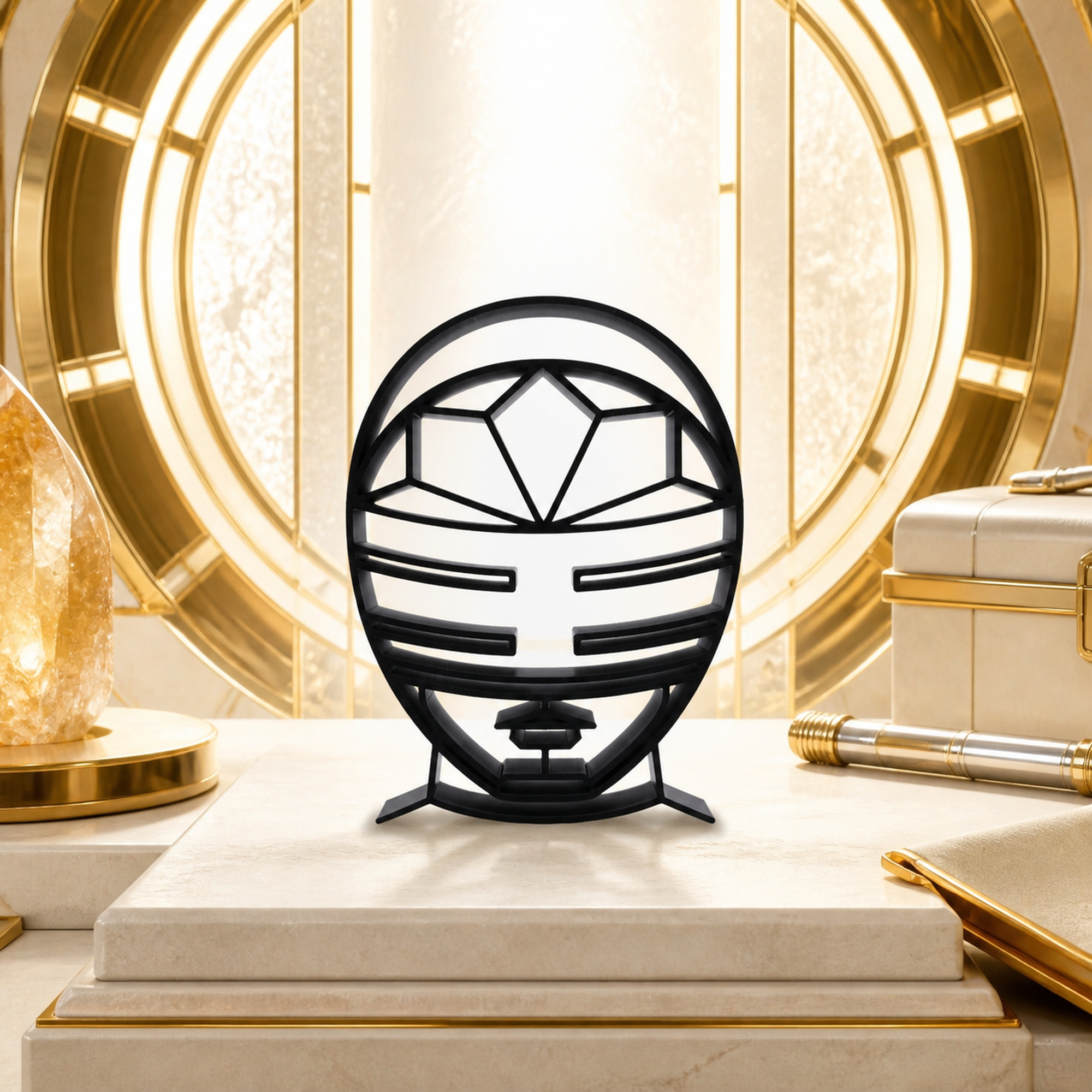 Black Zeo Ranger Helmet Silhouette — lifestyle