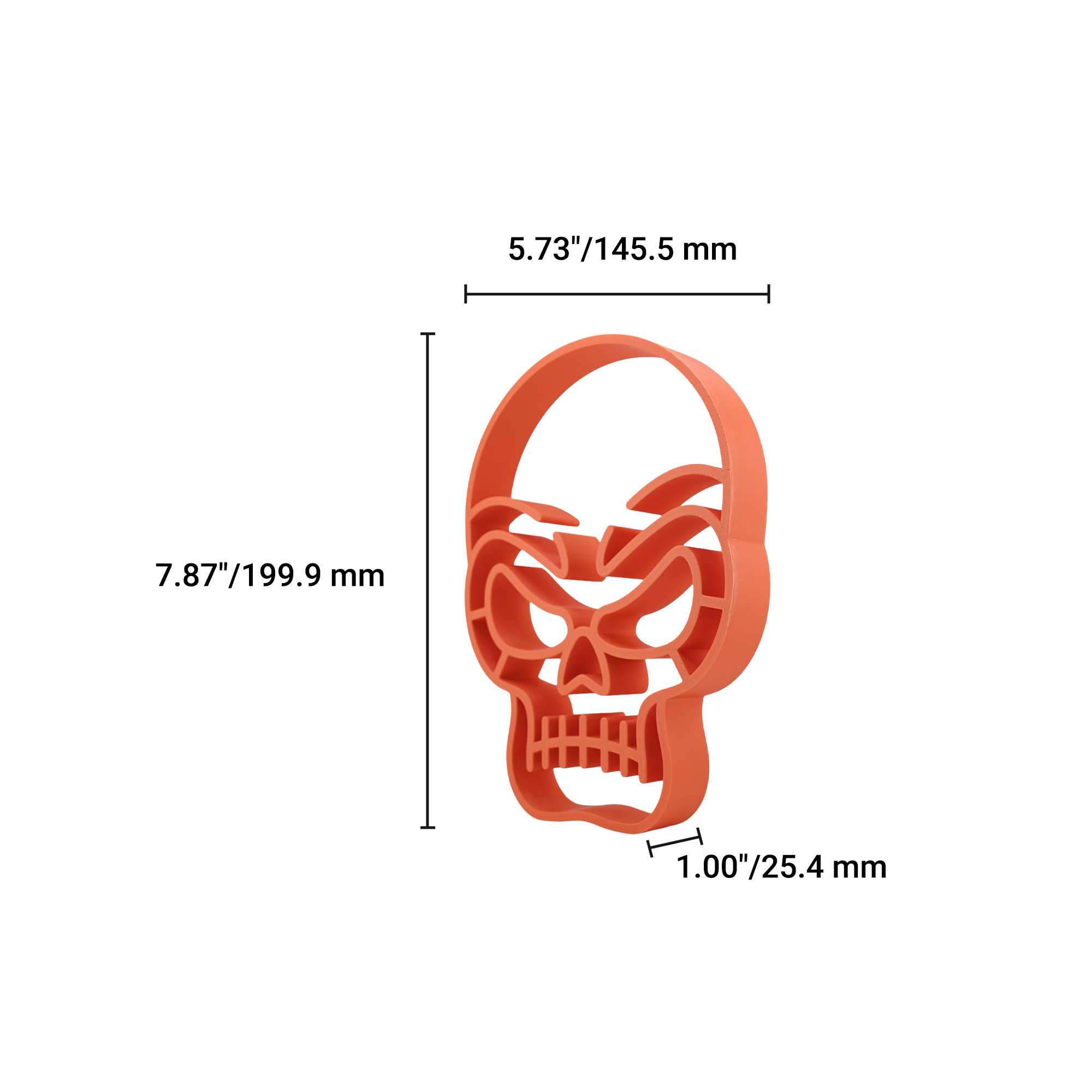 Classic Skull [ORANGE] — dimension
