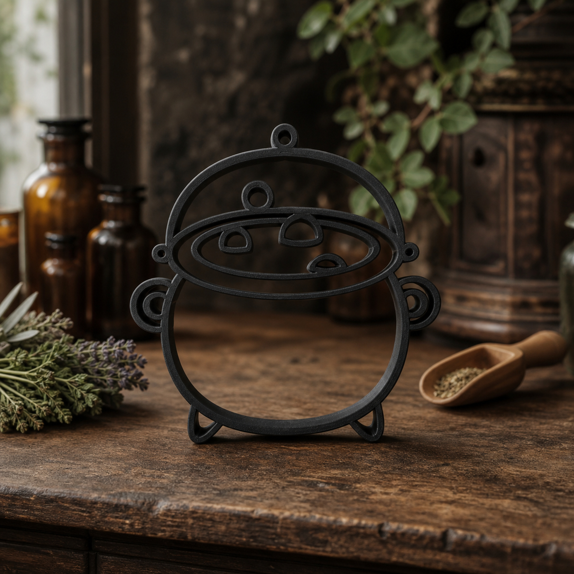 Cauldron with Handle [BLACK] — lifestyle