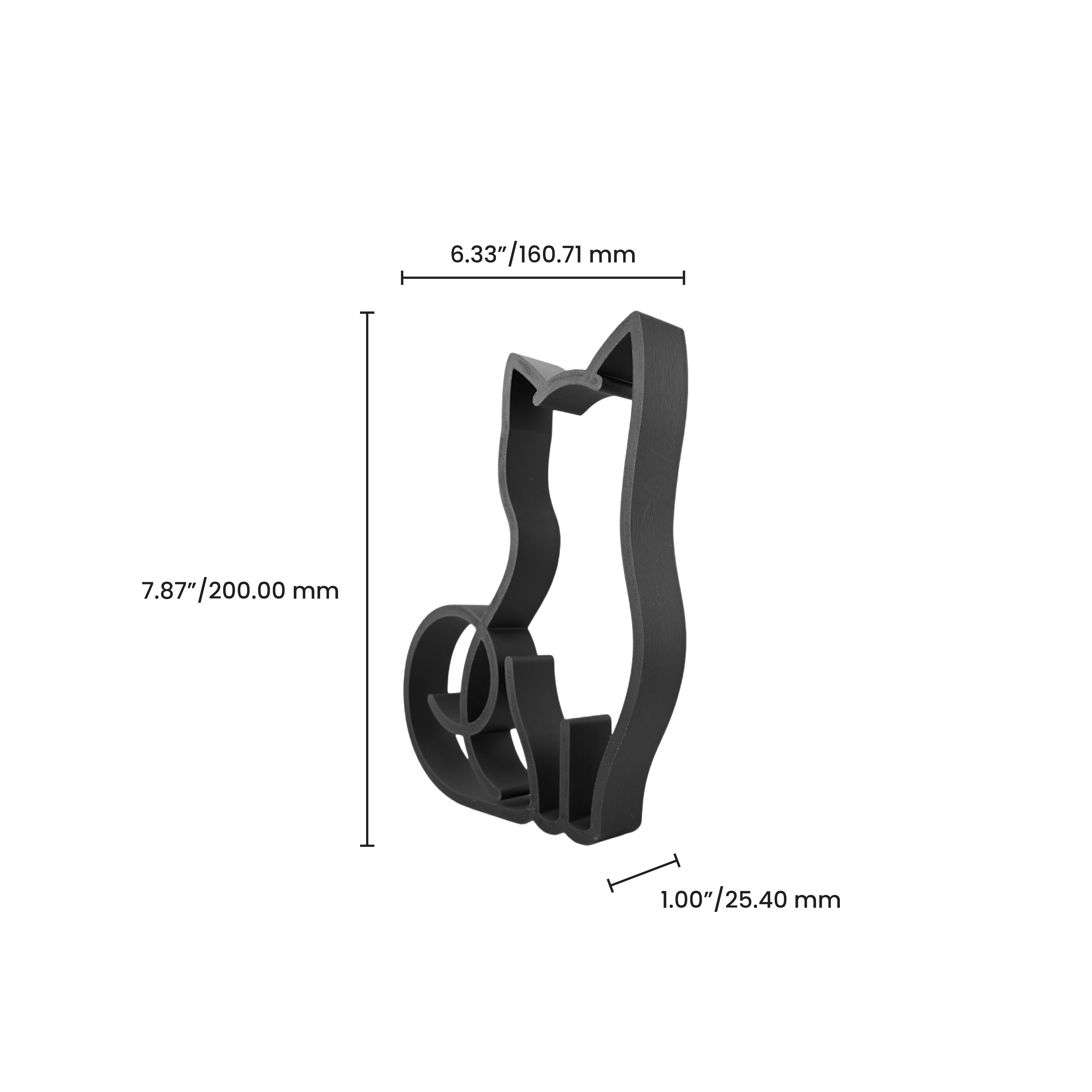 Black Cat Front View [BLACK] — dimension