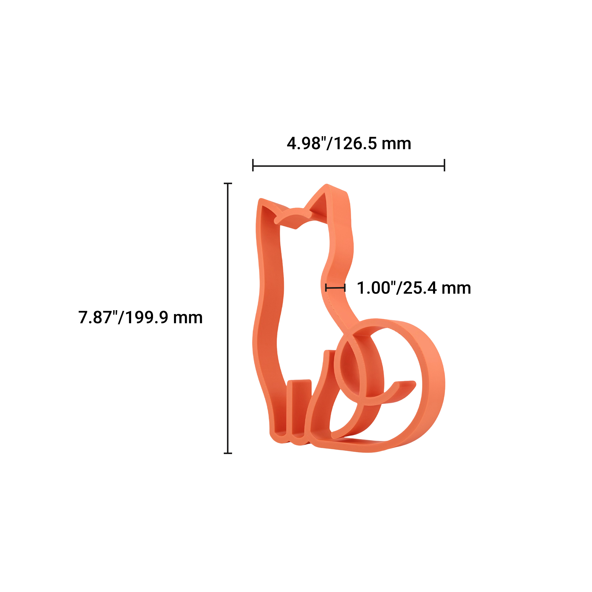 Black Cat Front View [ORANGE] — dimension