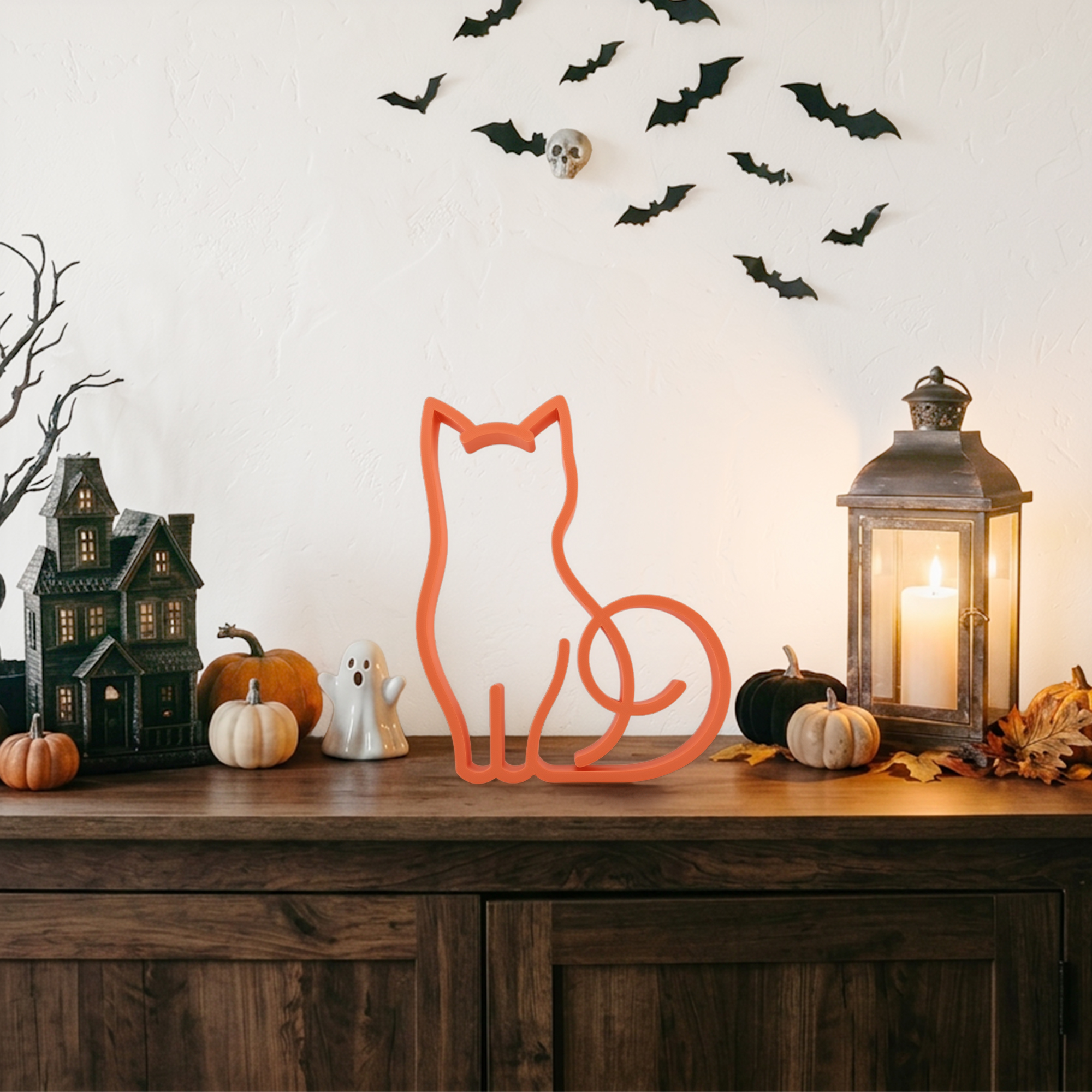 Black Cat Front View [ORANGE] — extra 1
