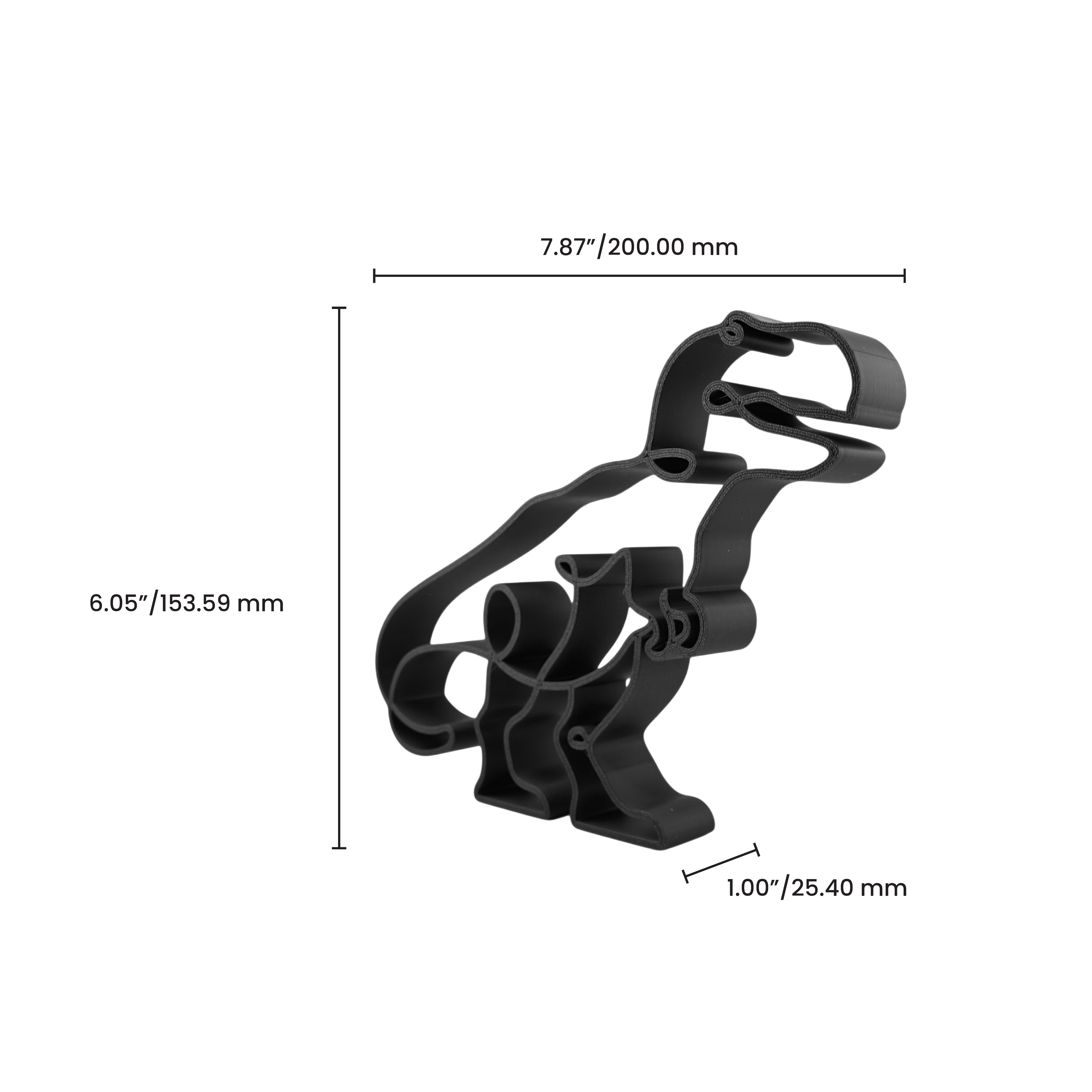 Loopy Curve T-Rex — dimension